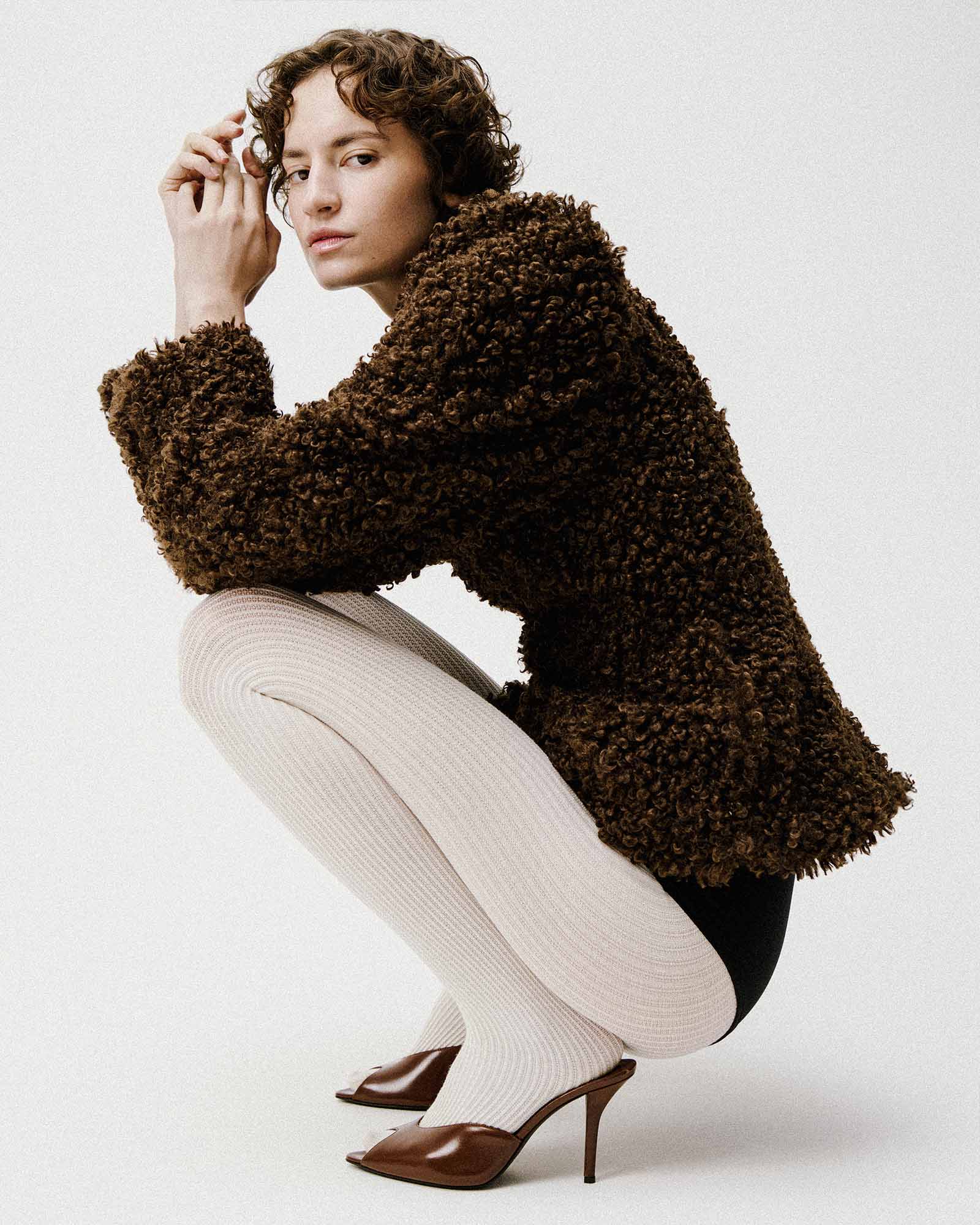 Zoe Ribbed Tights - Ivory