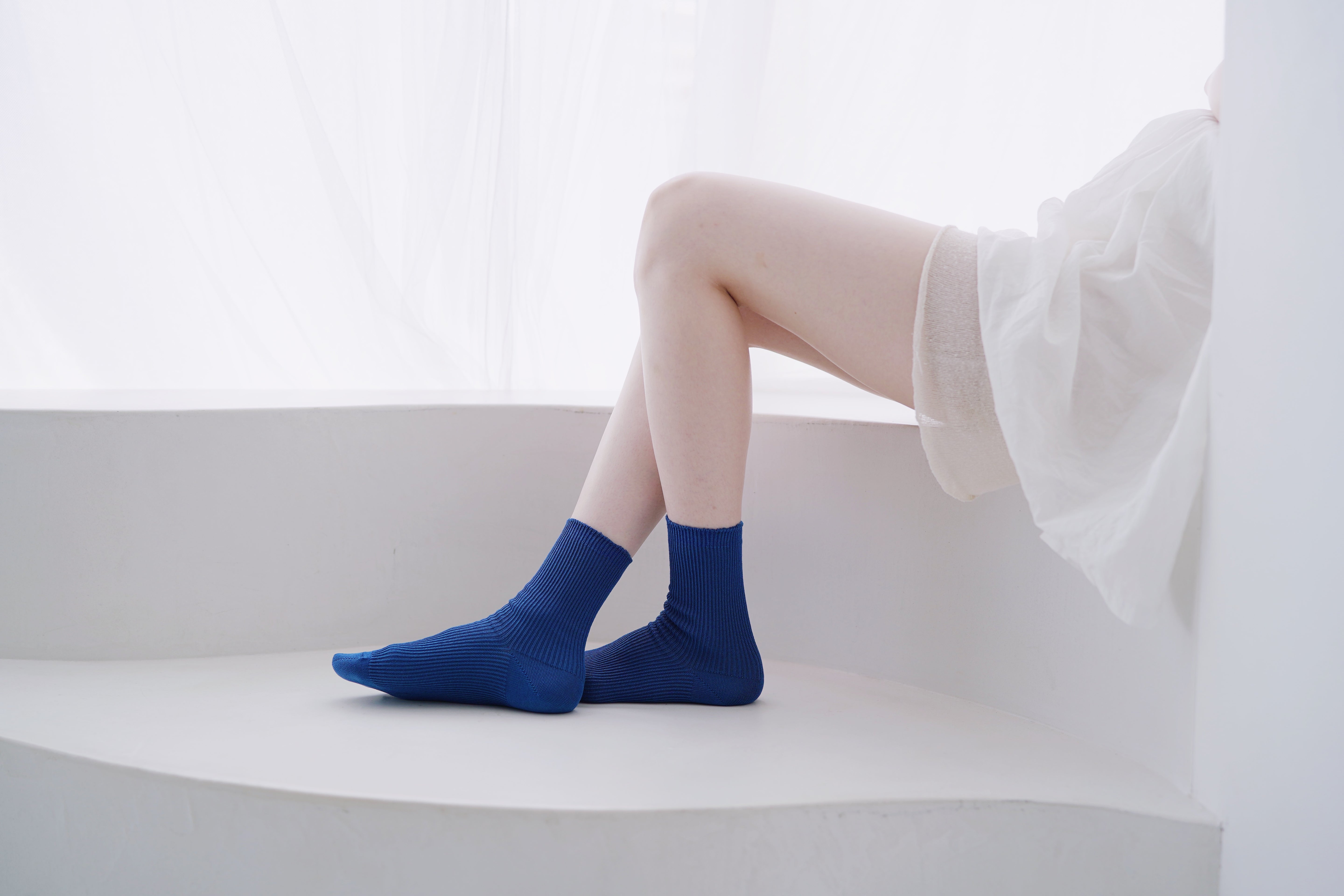 hakne Linen ribbed socks