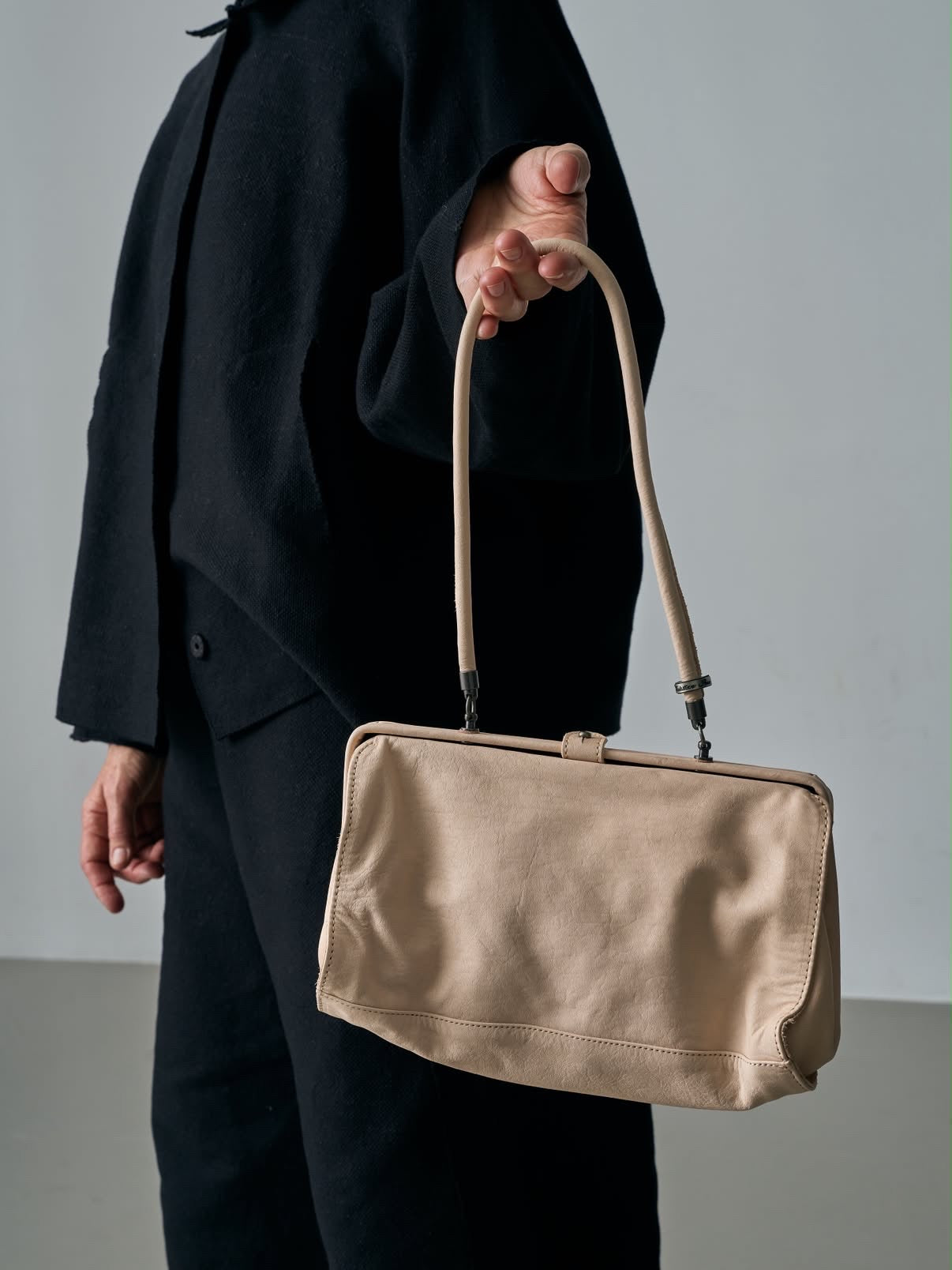 Gamaguchi - Long Handle Bag - Natural (hint of rose)