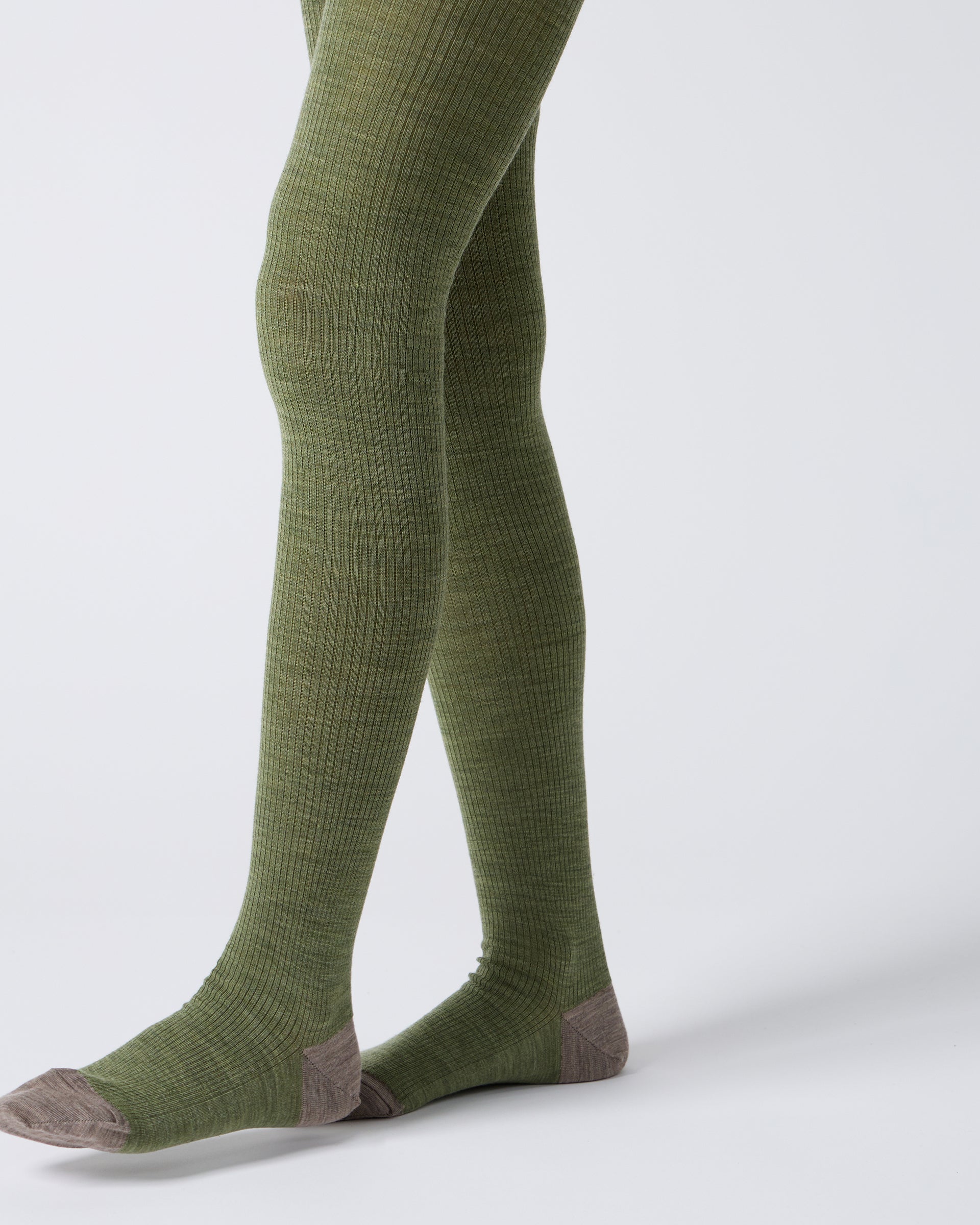 BABACO - RIBBED TIGHTS - OLIVE