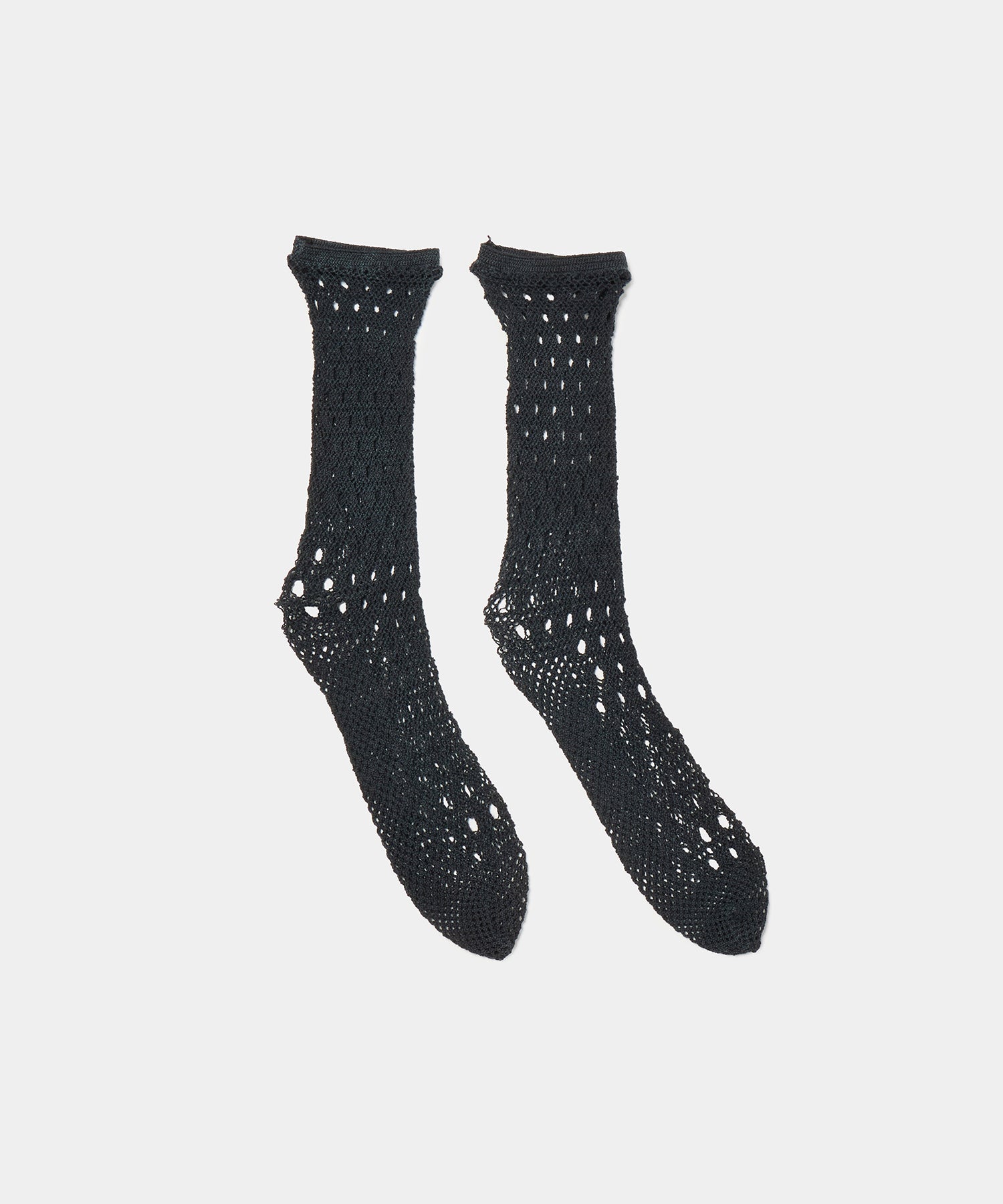 Wavy Fishnet Socks - Black