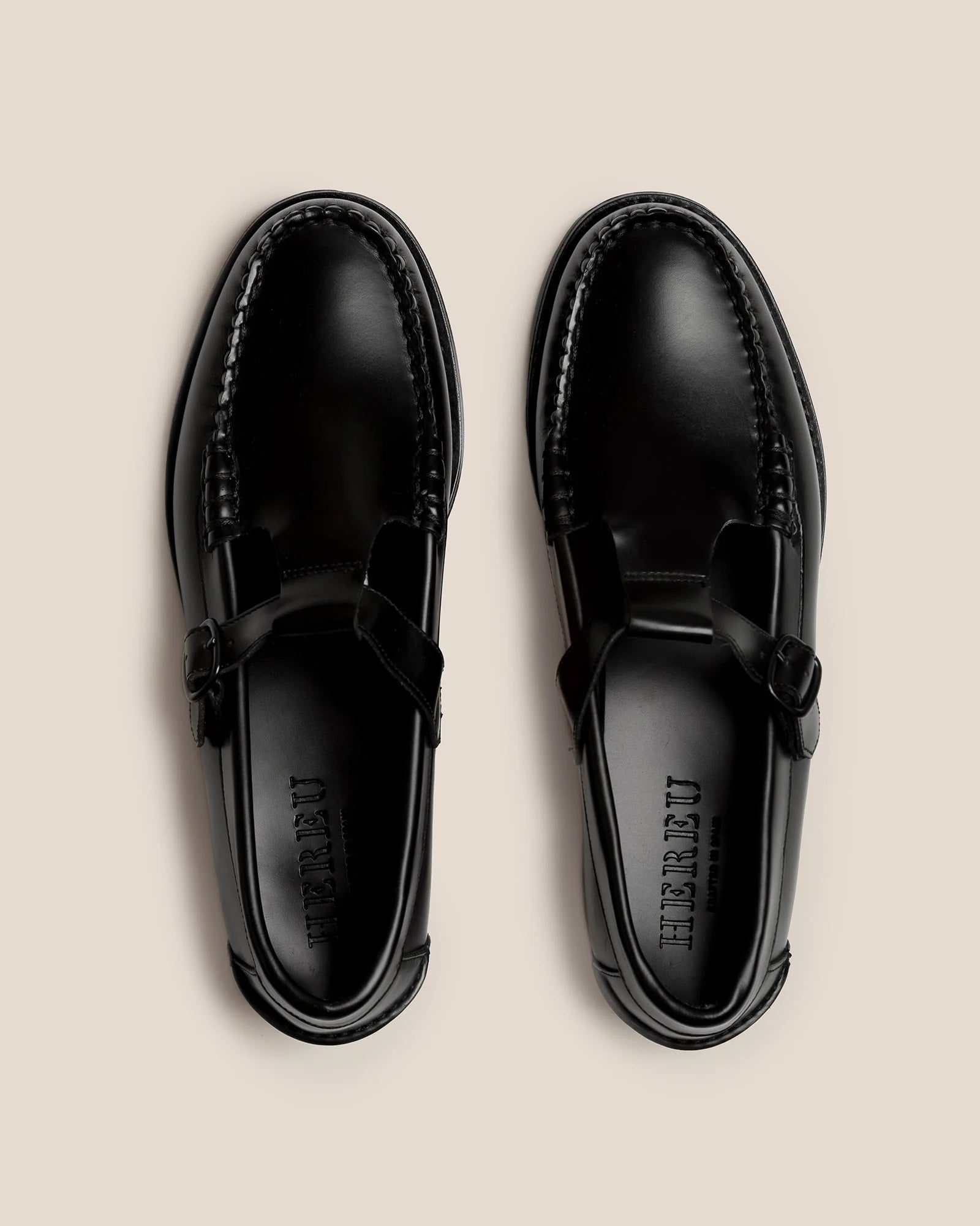 HEREU - ALBER - T-BAR LOAFER -BLACK