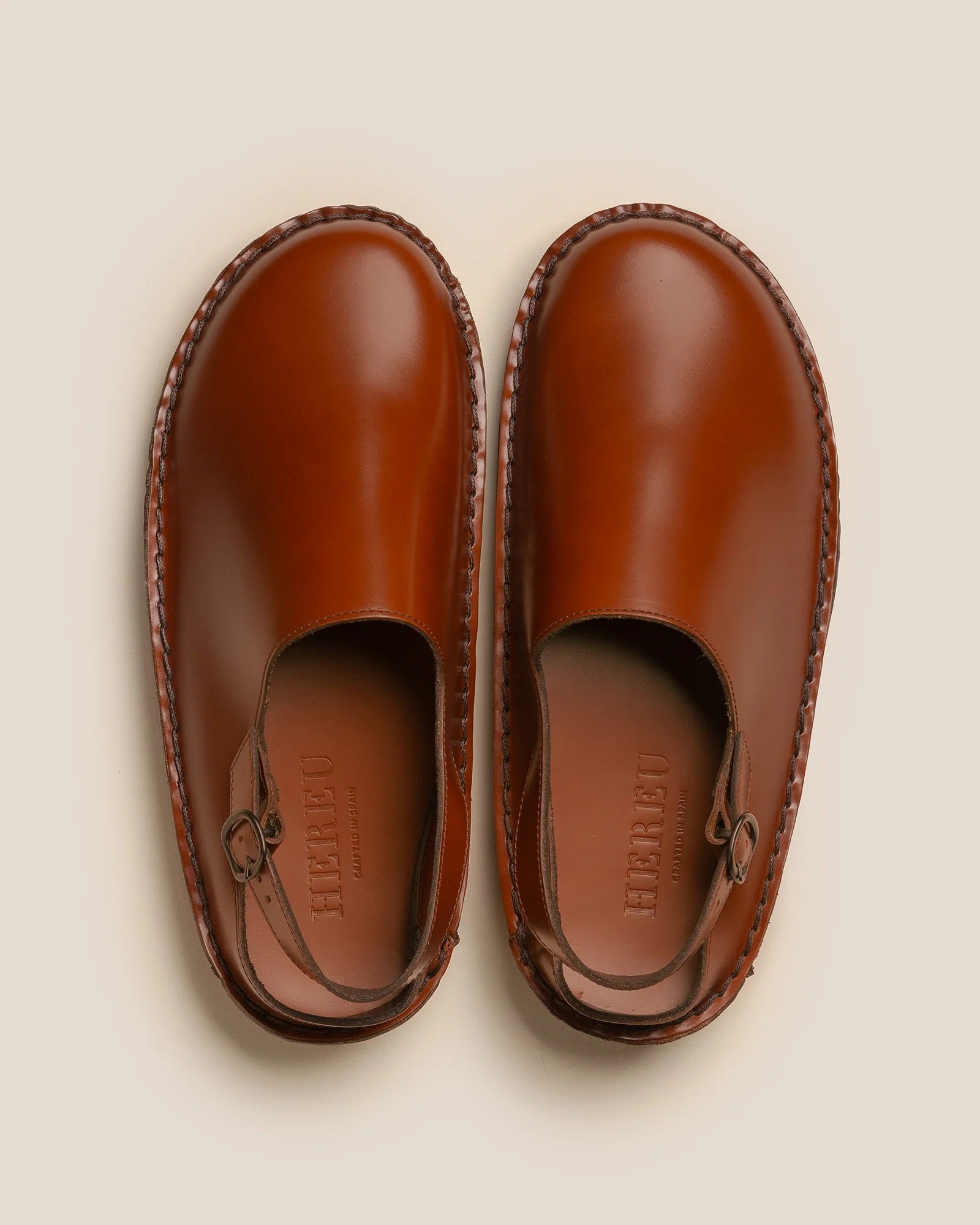 HEREU - CARGOL - Whipstitched Slingback Clog - TAN
