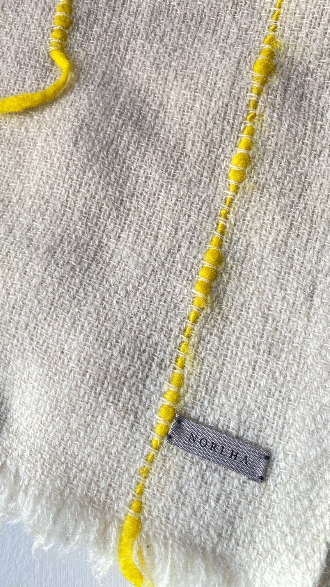 NORLHA - WILDFLOWER BABY BLANKET - Natural White w/Yellow