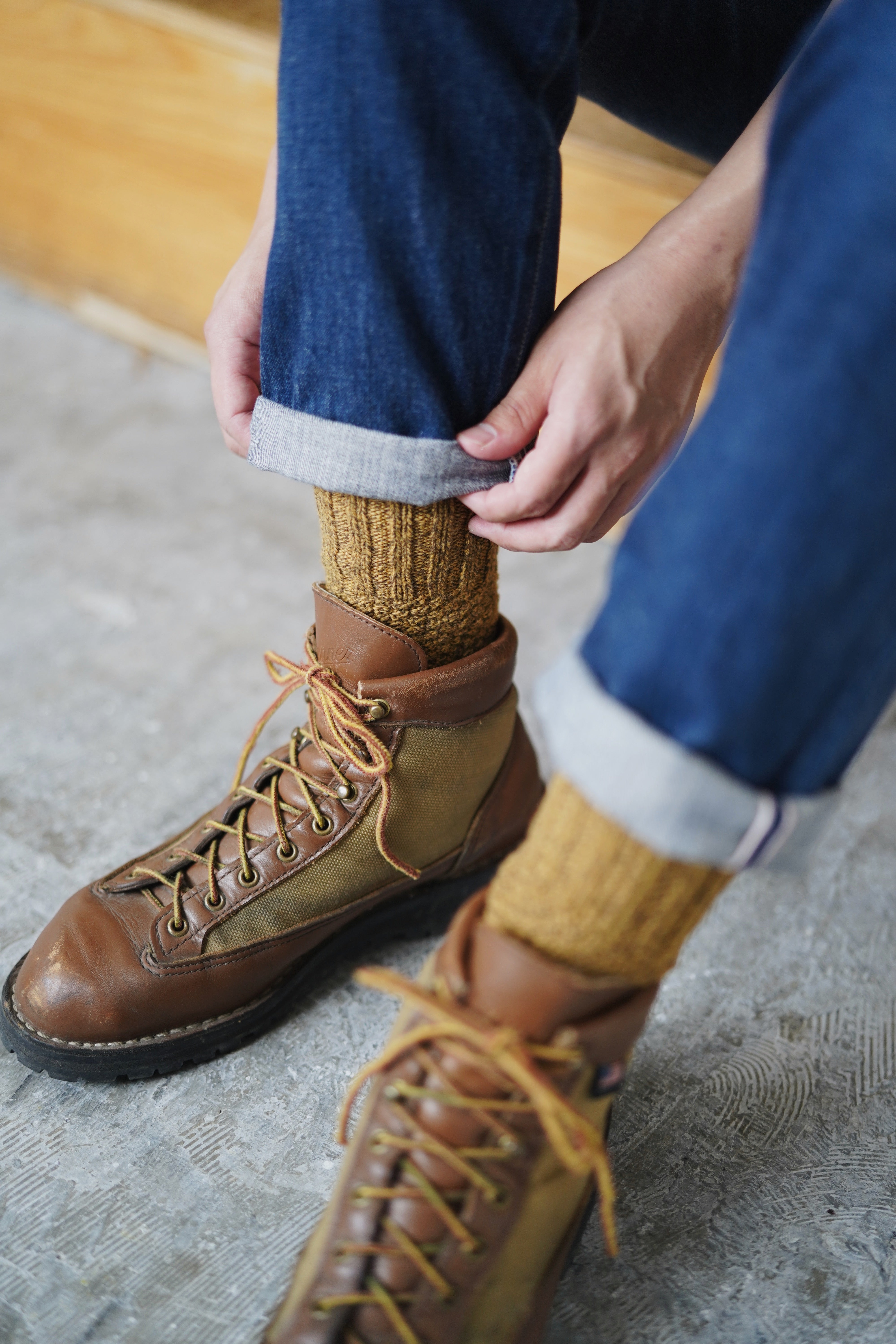 NISHIGUCHI KUTSUSHITA - Wool Cotton Boot Socks