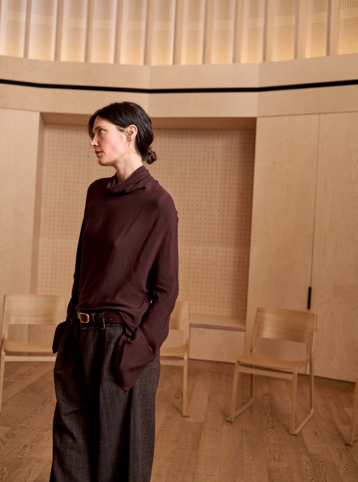 Filli Shirt - Oxblood Textured Silk