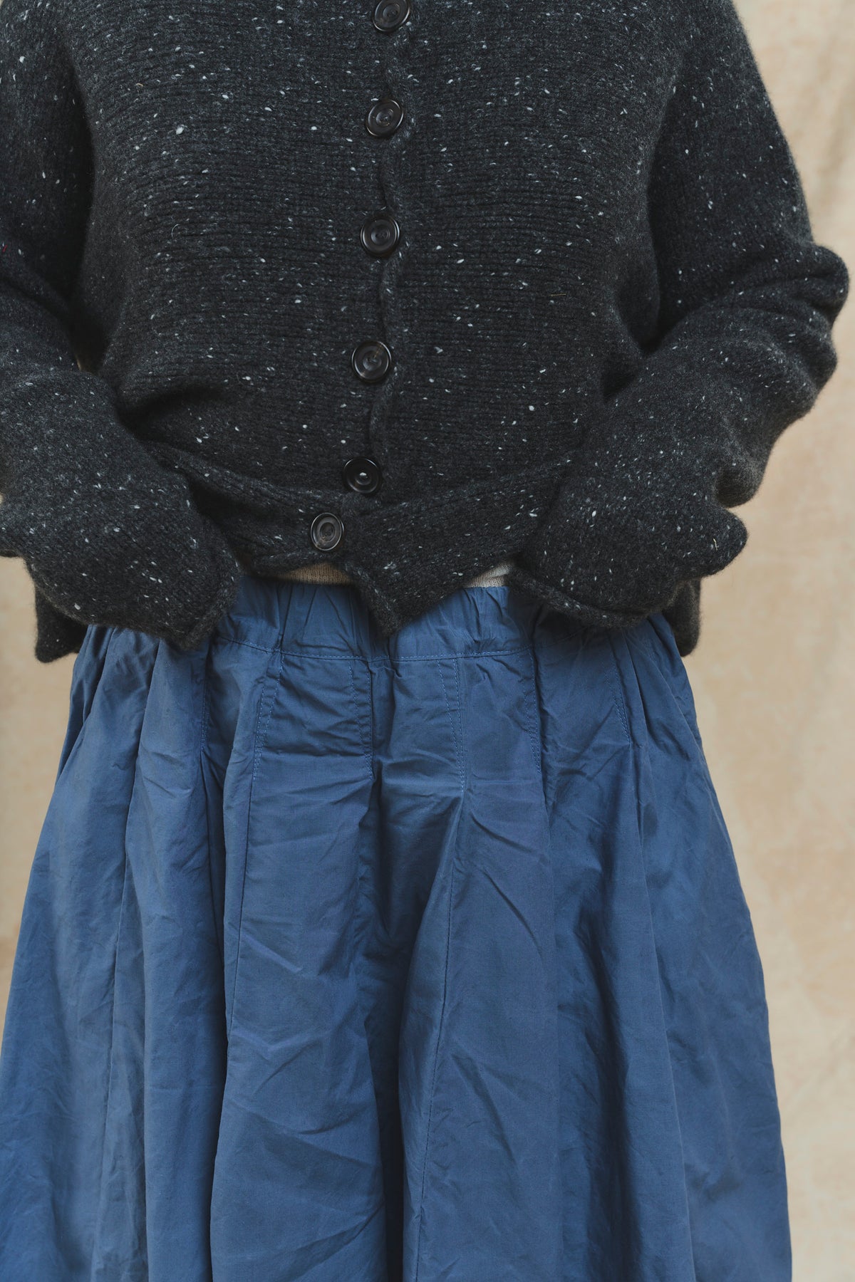 Flower Skirt - Waxed Cotton - Graphite Blue