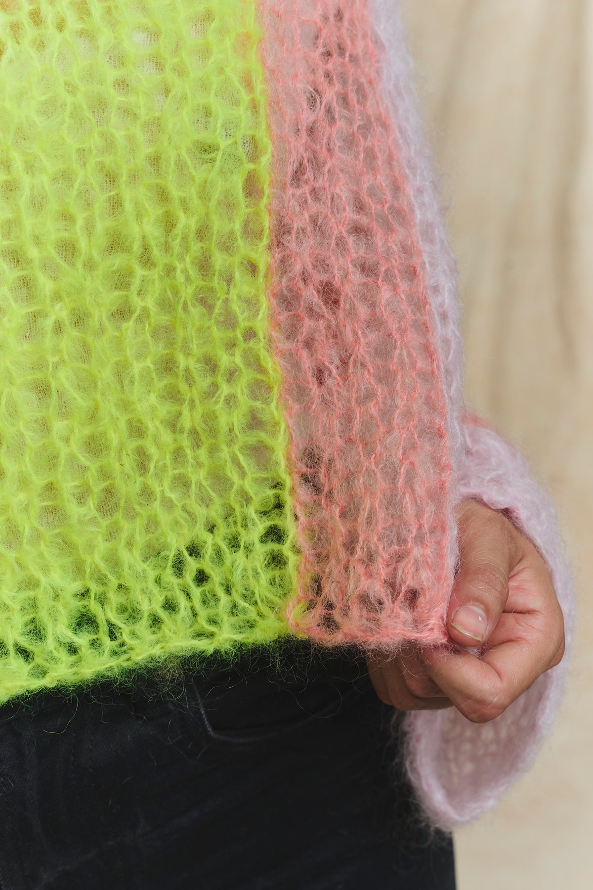 Bomm Handknit Sweater - Rose/Yellow