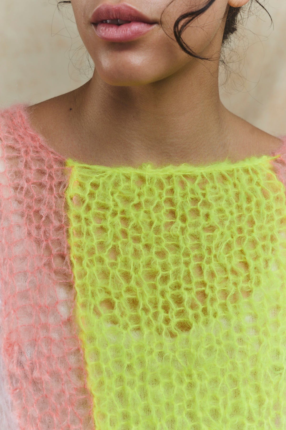 Bomm Handknit Sweater - Rose/Yellow