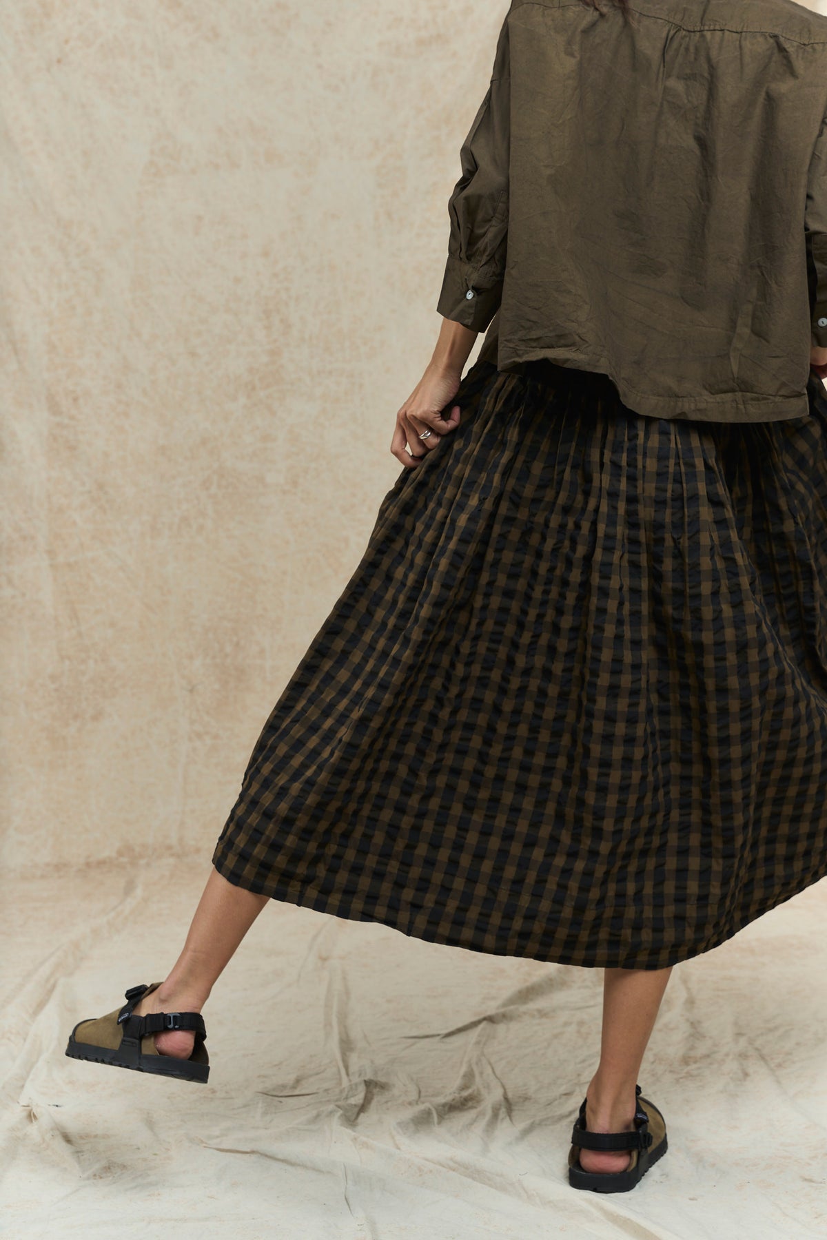 Willow Skirt - Gingham Cotton - Bistre