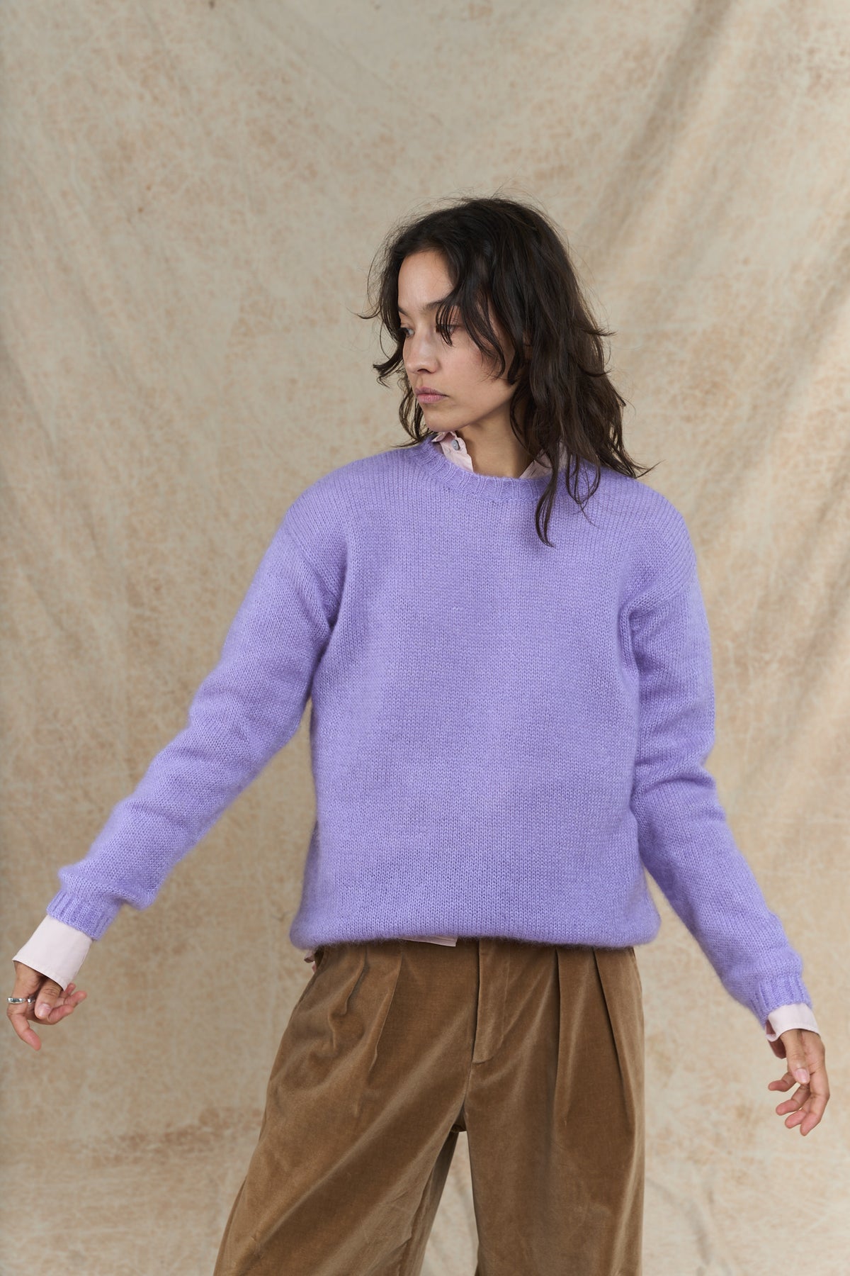 Piera Crewneck - Hand-loomed - Lavanda