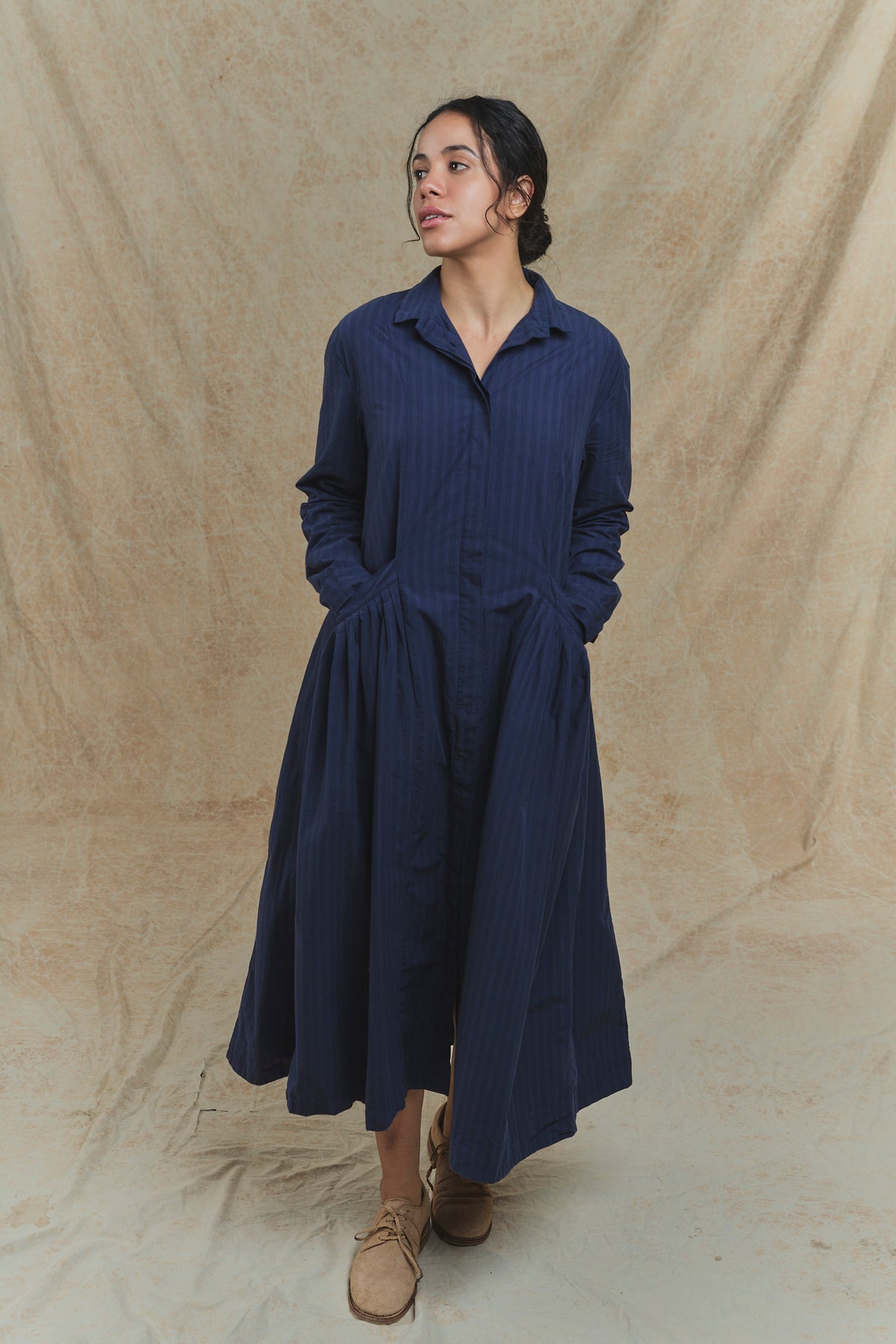 Sally Dress - Navy Stripe