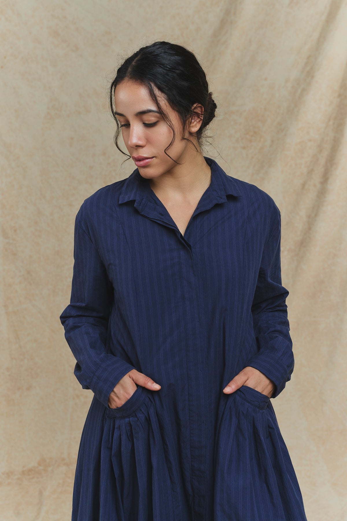 Sally Dress - Navy Stripe