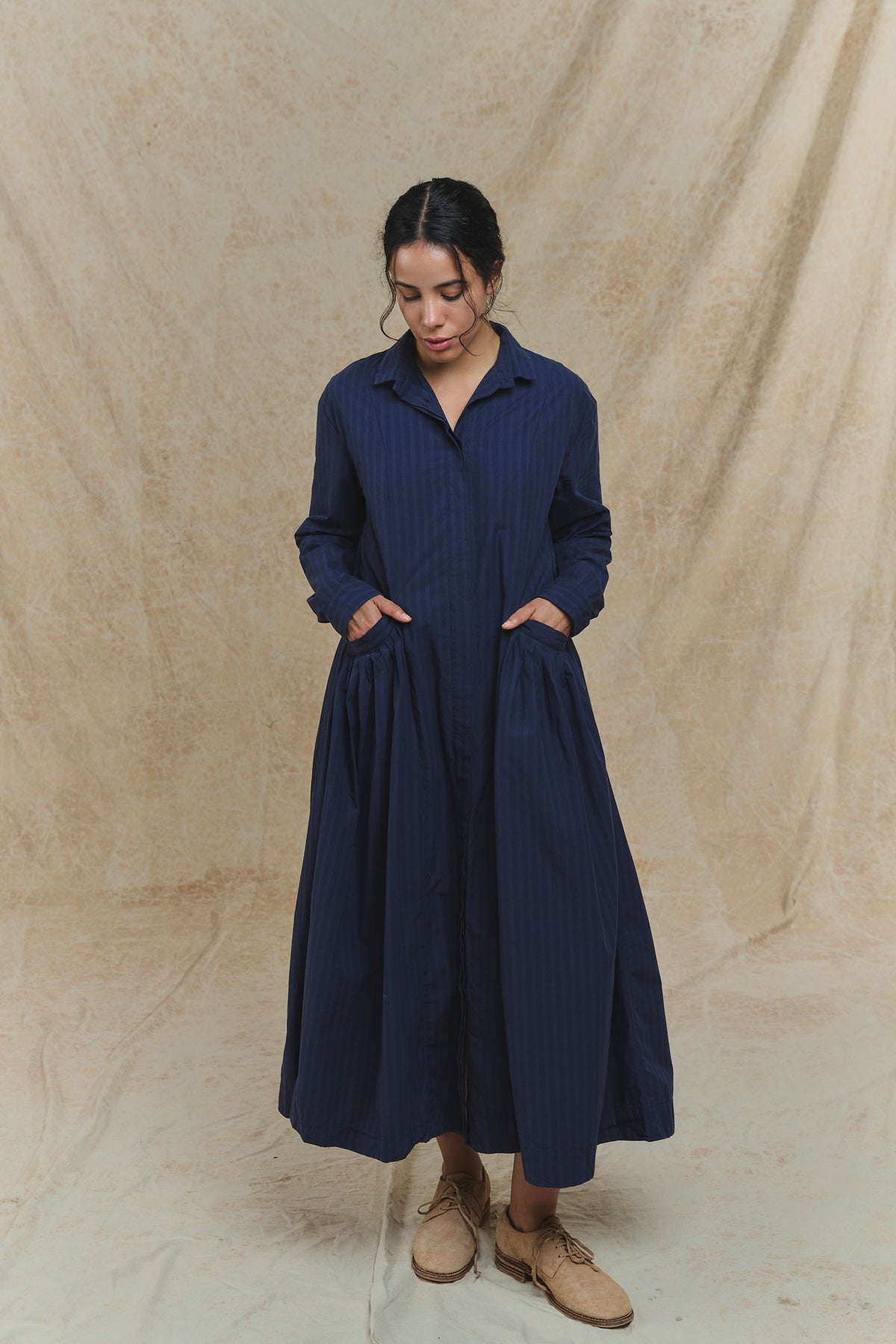 Sally Dress - Navy Stripe