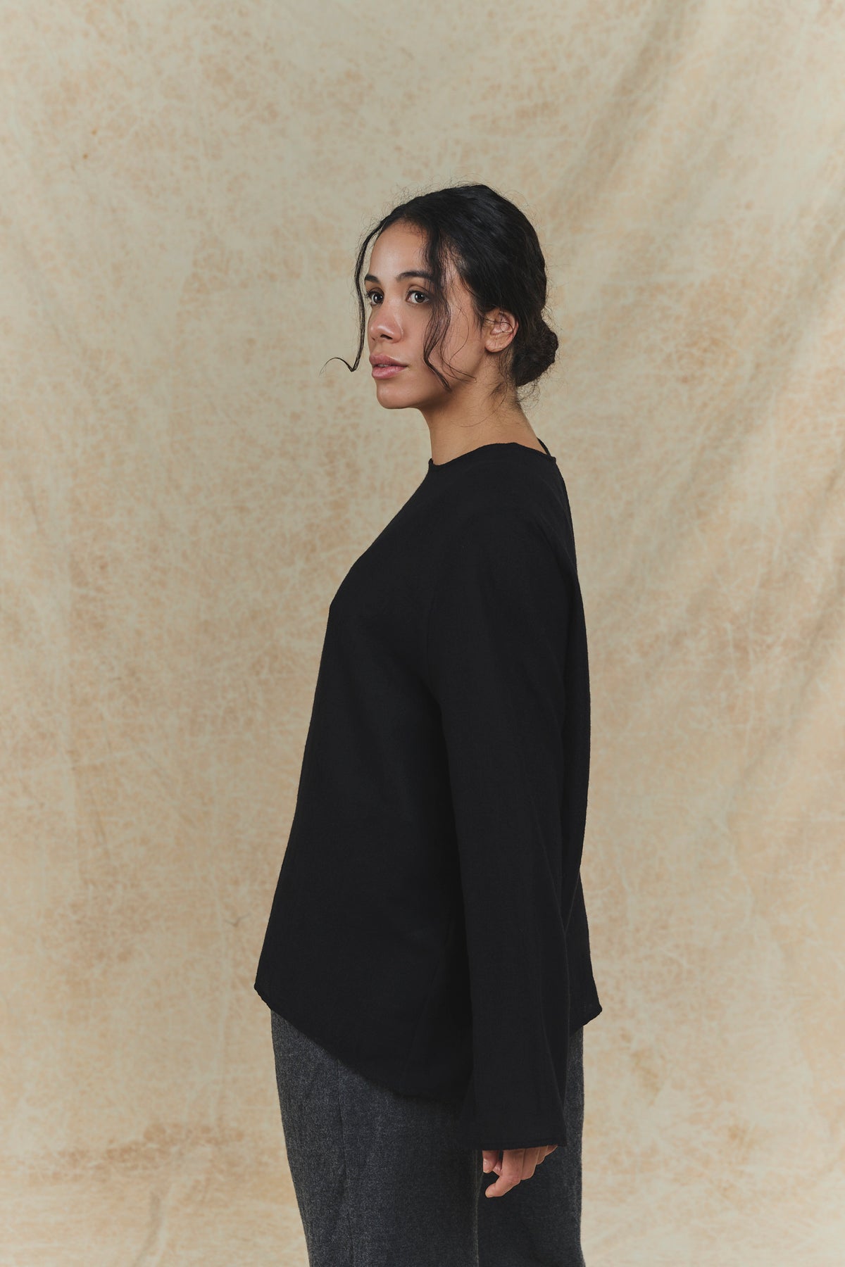 Wool Blouse - P2082/TS992 - Black