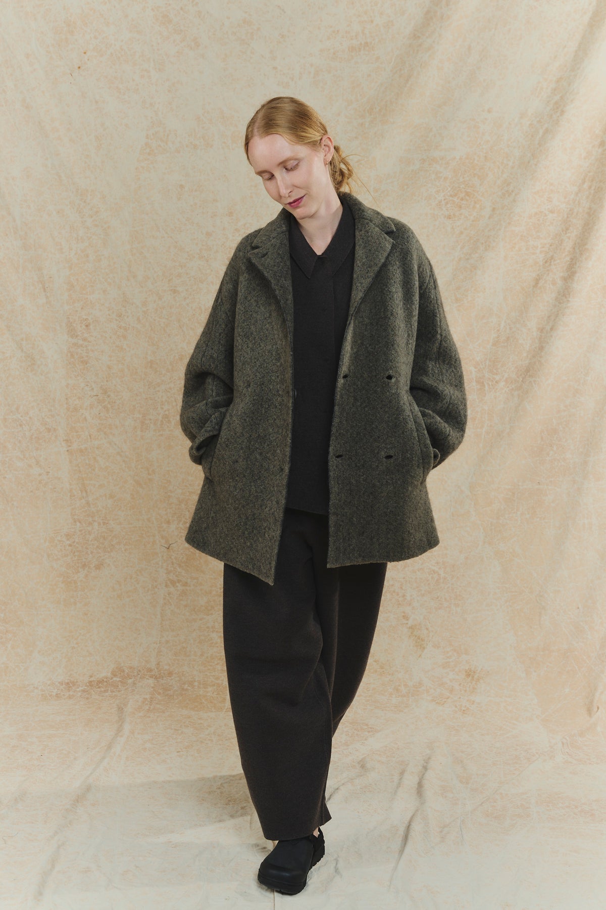 Bob's Coat - Double Breasted Jacket - 5182 - Lichen