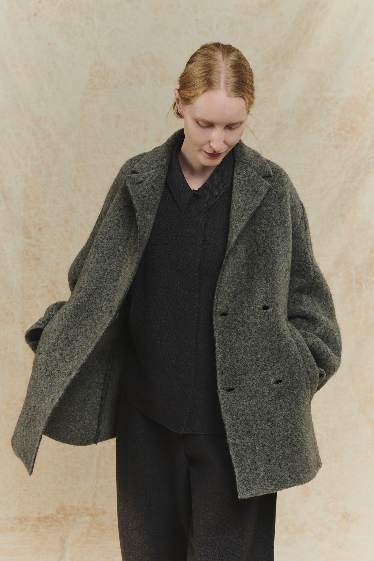 Bob's Coat - Double Breasted Jacket - 5182 - Lichen