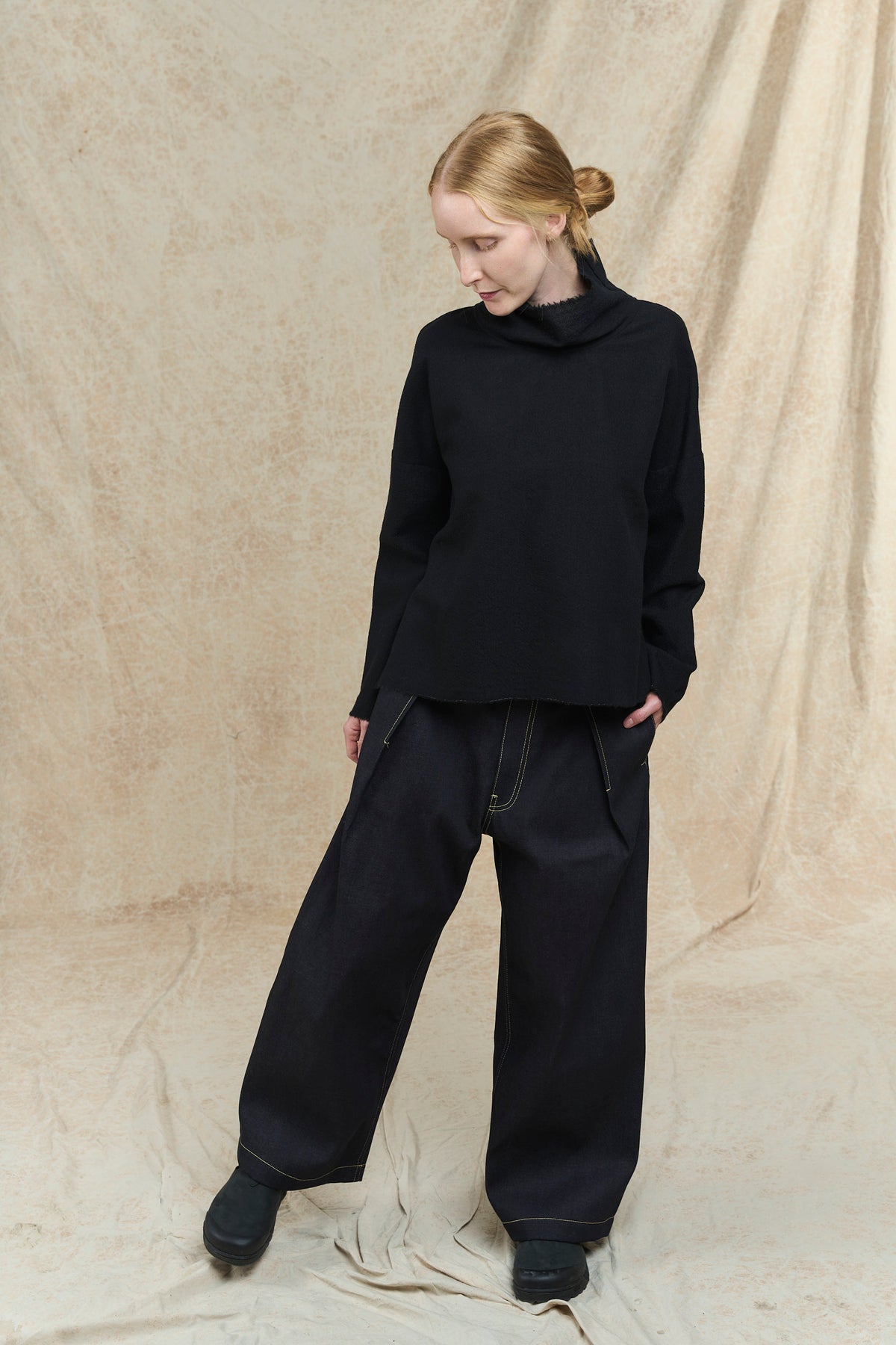 Single Pleat Jean - Raw Indigo Denim