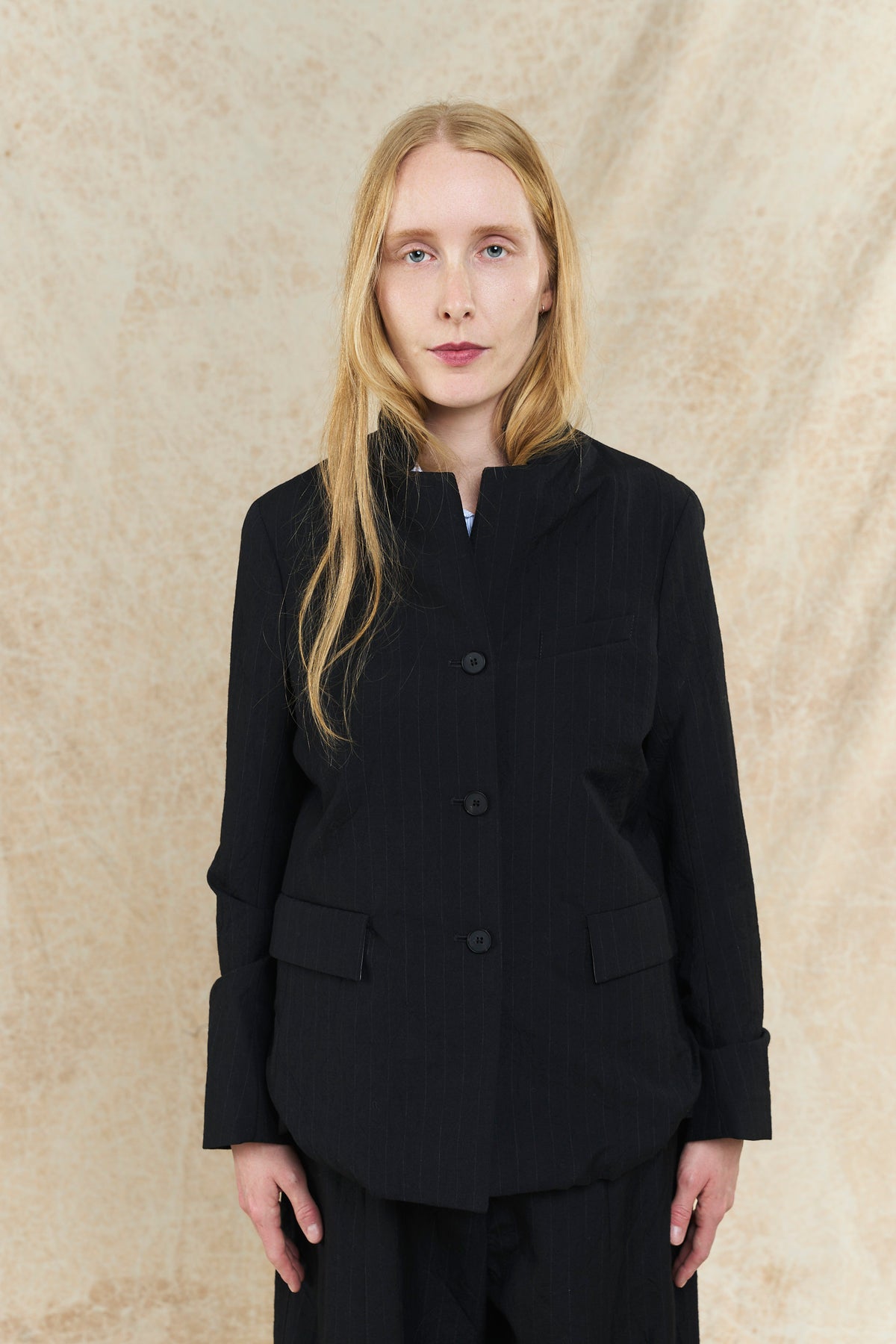 Giuilia Jacket - Black Stripe Wool