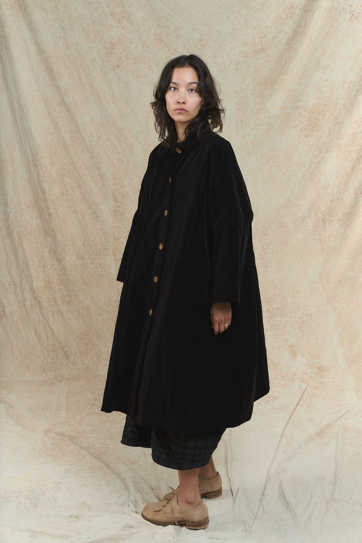 Coat - Technical Velvet - Cara 26206 - Dark Brown