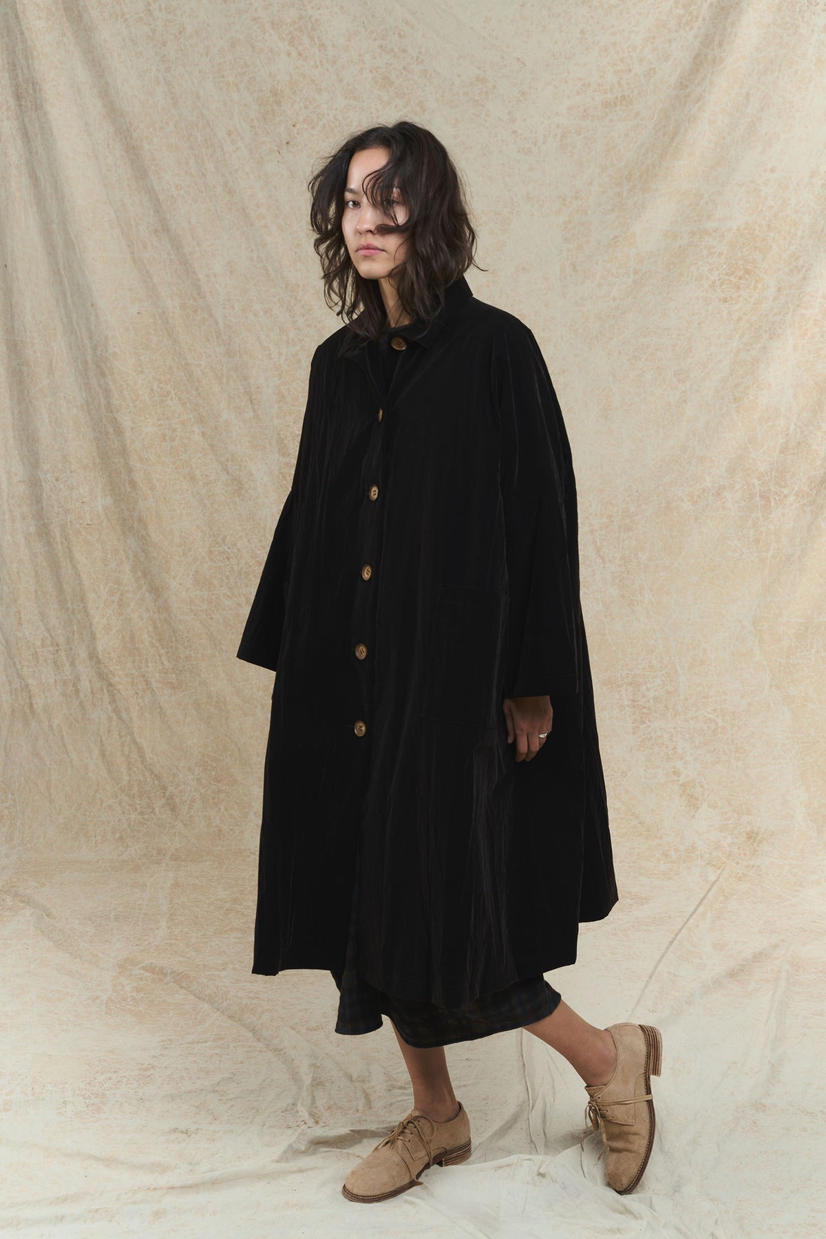Coat - Technical Velvet - Cara 26206 - Dark Brown
