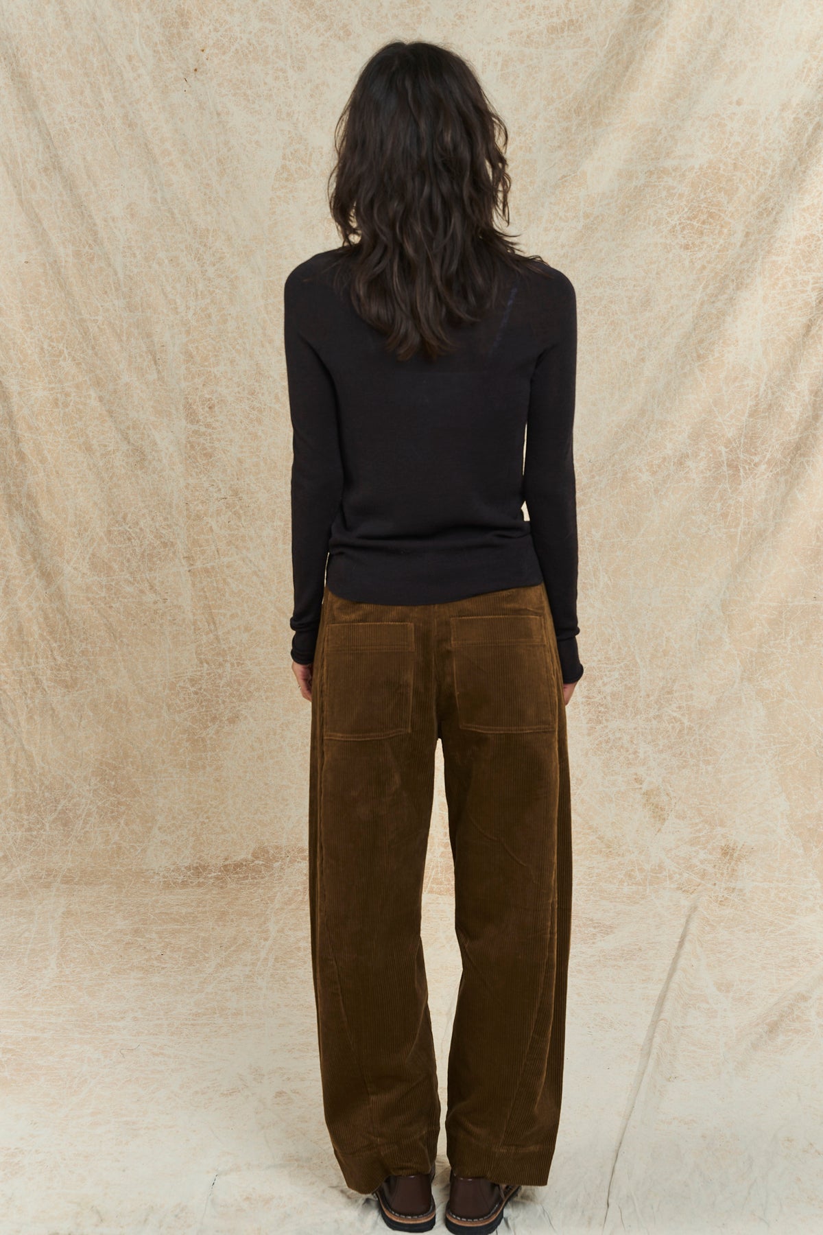 Twisted Seam Cord Trousers - Golden Amber