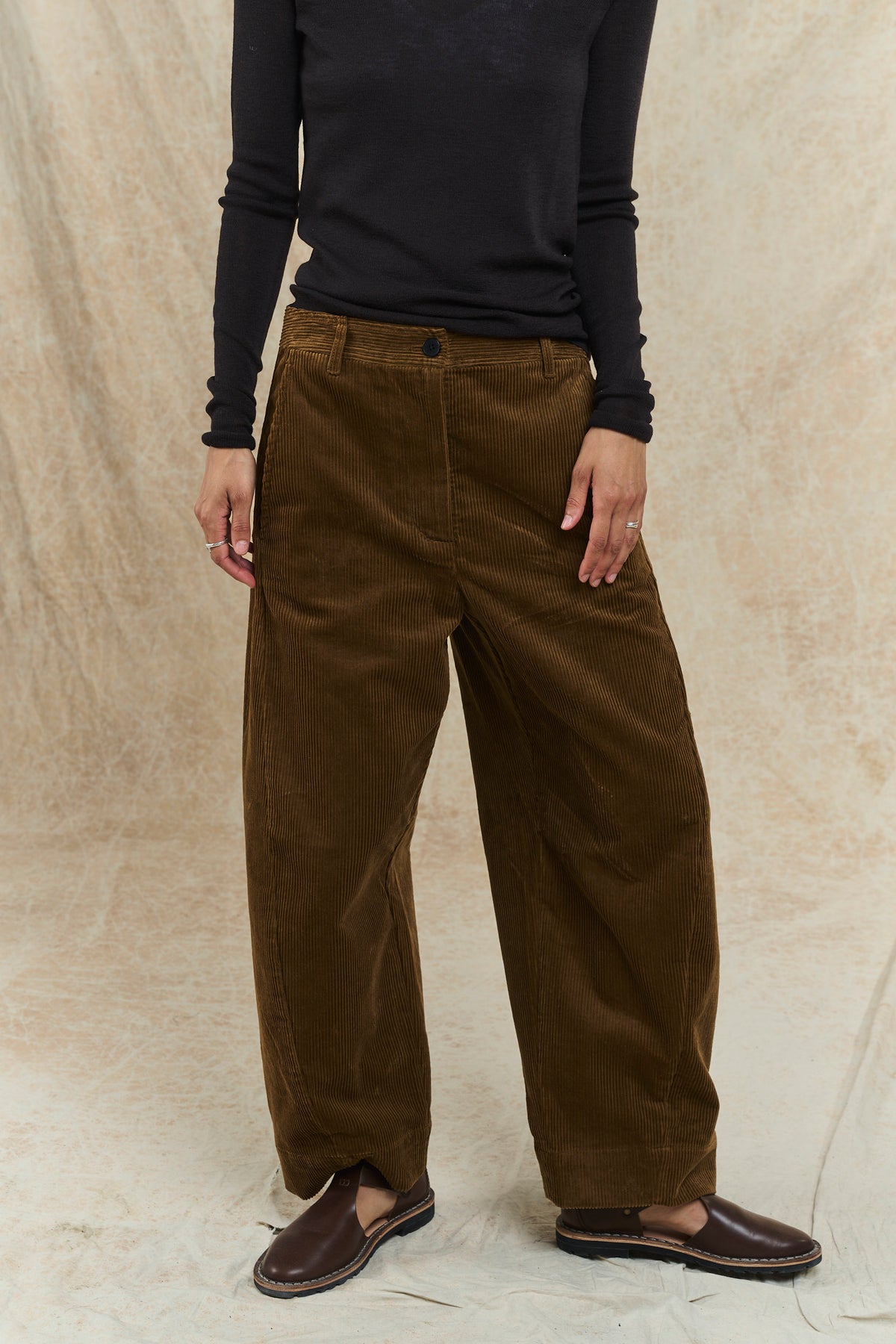 Twisted Seam Cord Trousers - Golden Amber