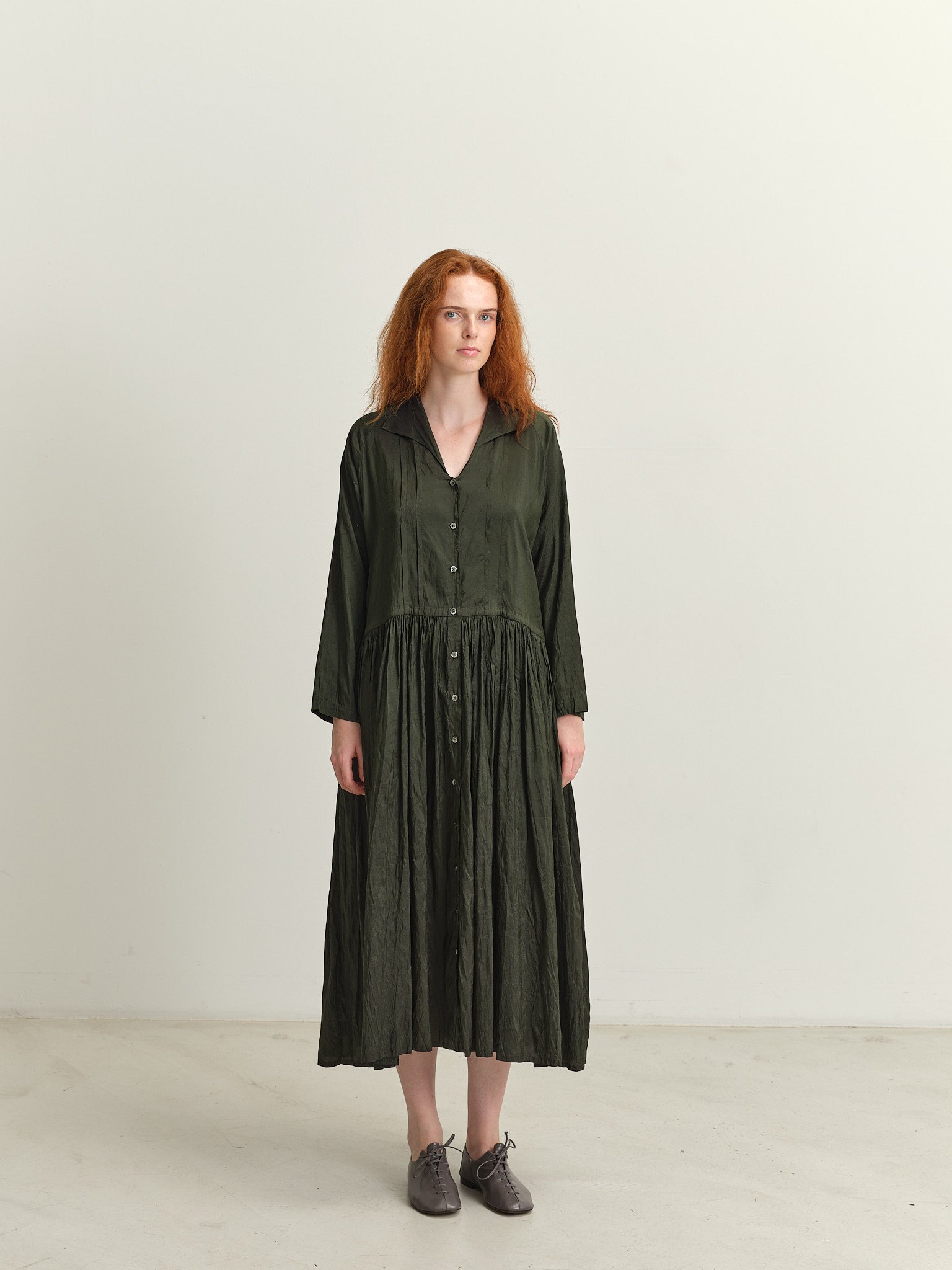 CHRISTIAN PEAU - SILK DRESS - KALE - tt