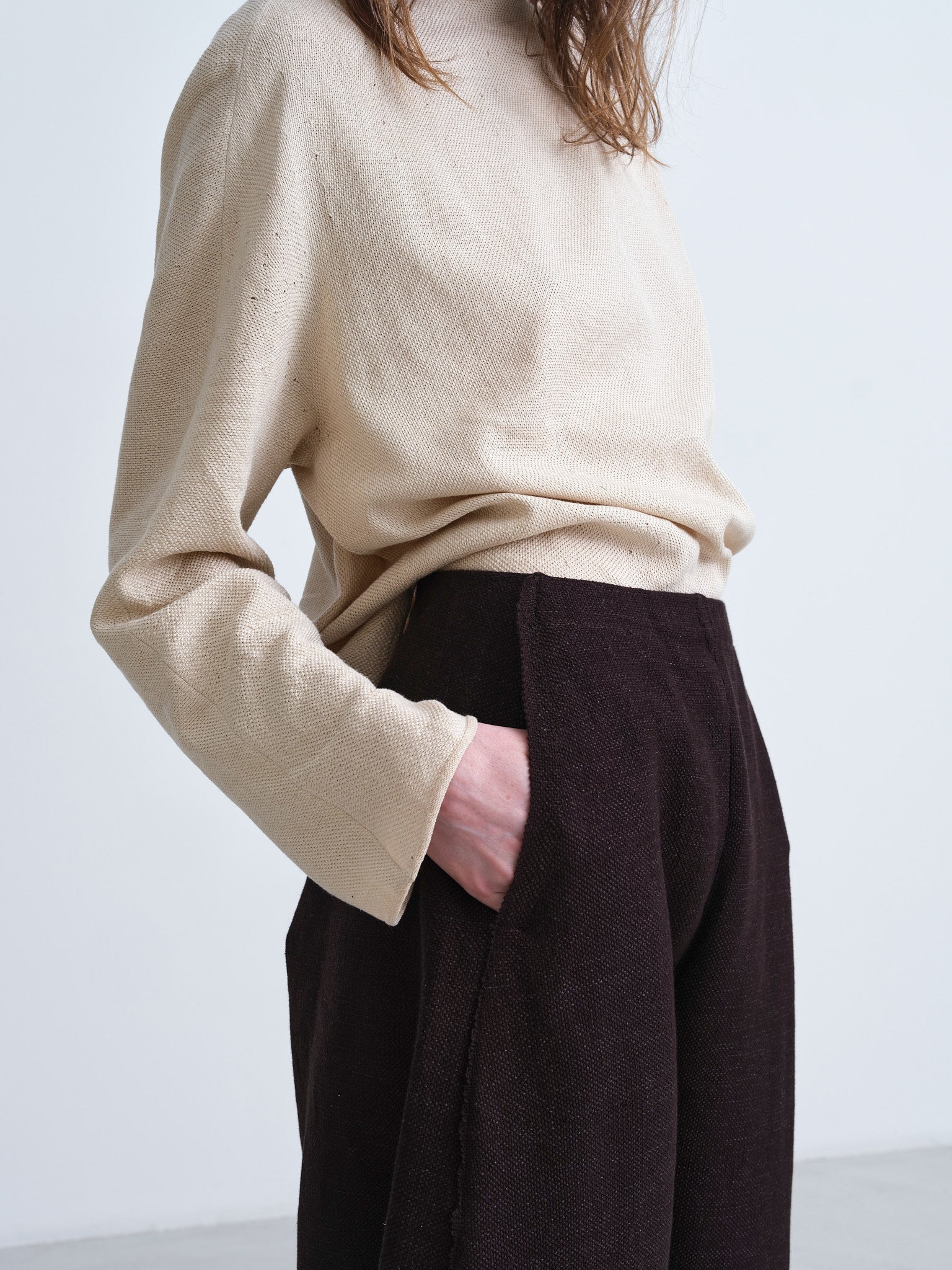 BOBOUTIC - 4835 IL FOGLIO LISCIO TROUSERS - COFFEE
