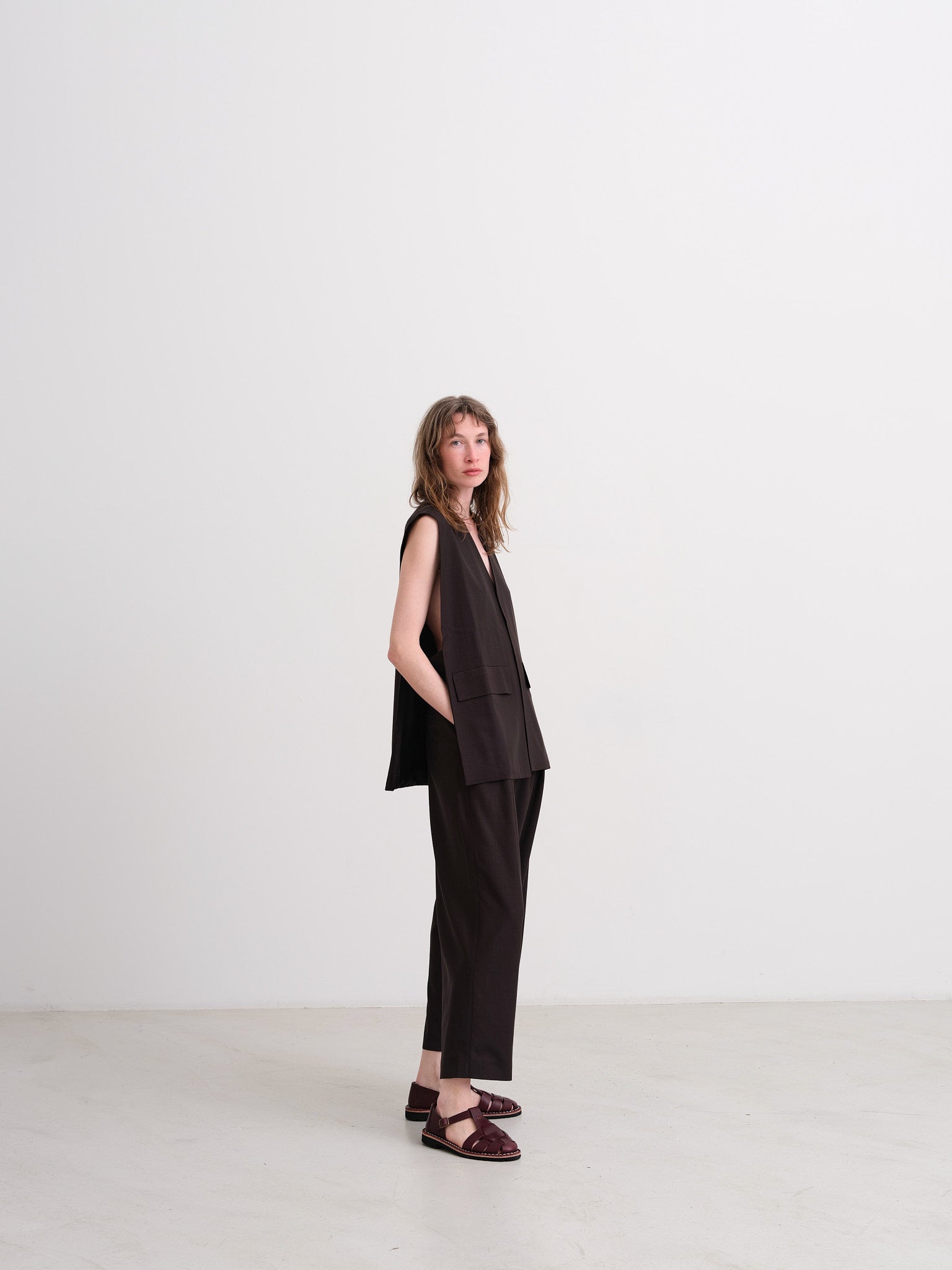 WRIGHT + DOYLE - Single Pleat Trousers - cacao