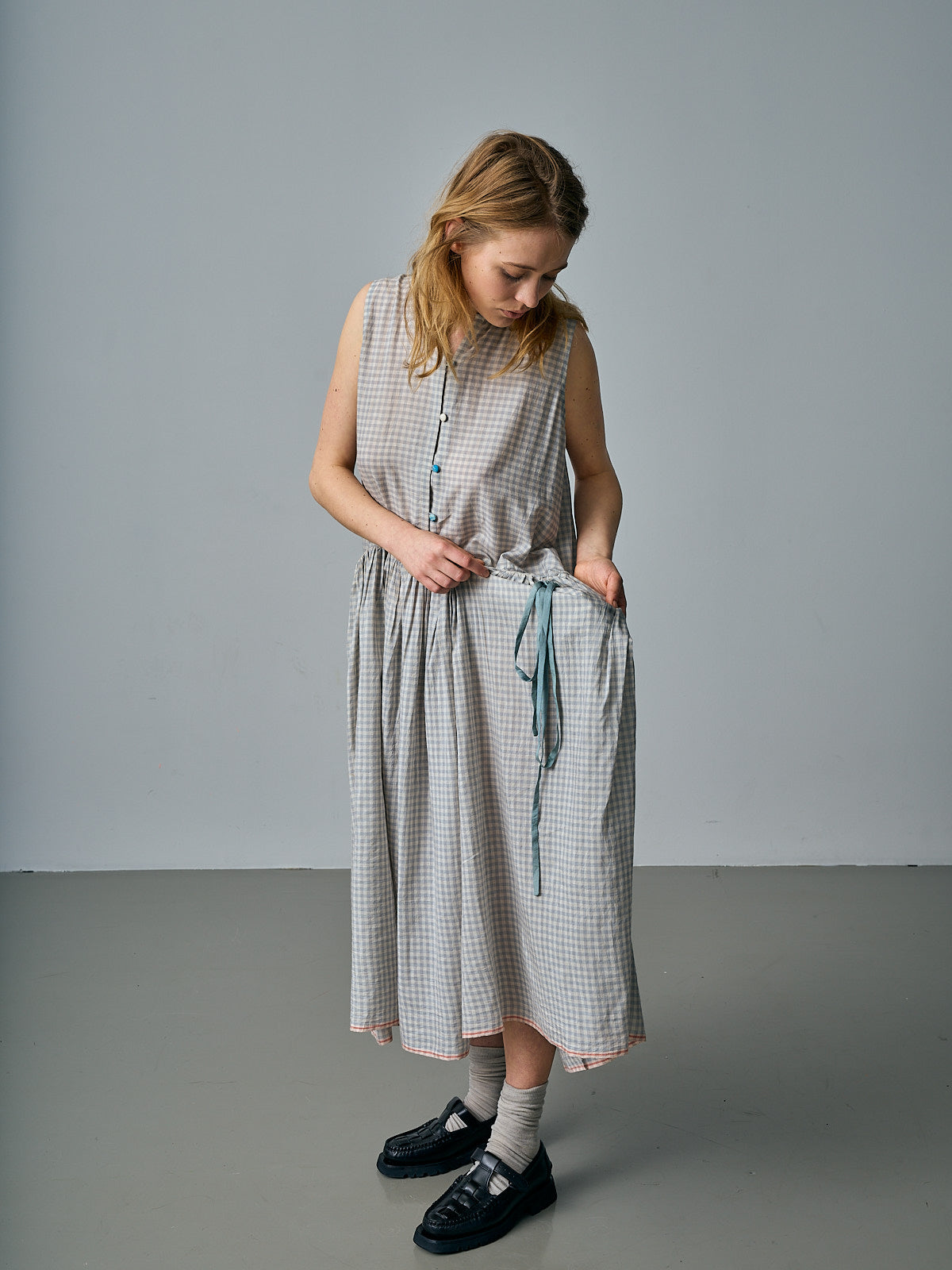 Poppy Dress - Grey Checks