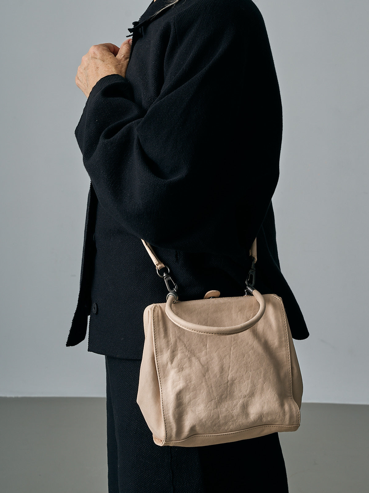 Gamaguchi - Two Ways Square Bag - Natural (hint of rose)