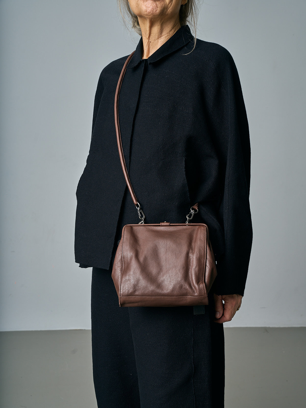 Gamaguchi - Two Ways Square Bag - Dark Brown