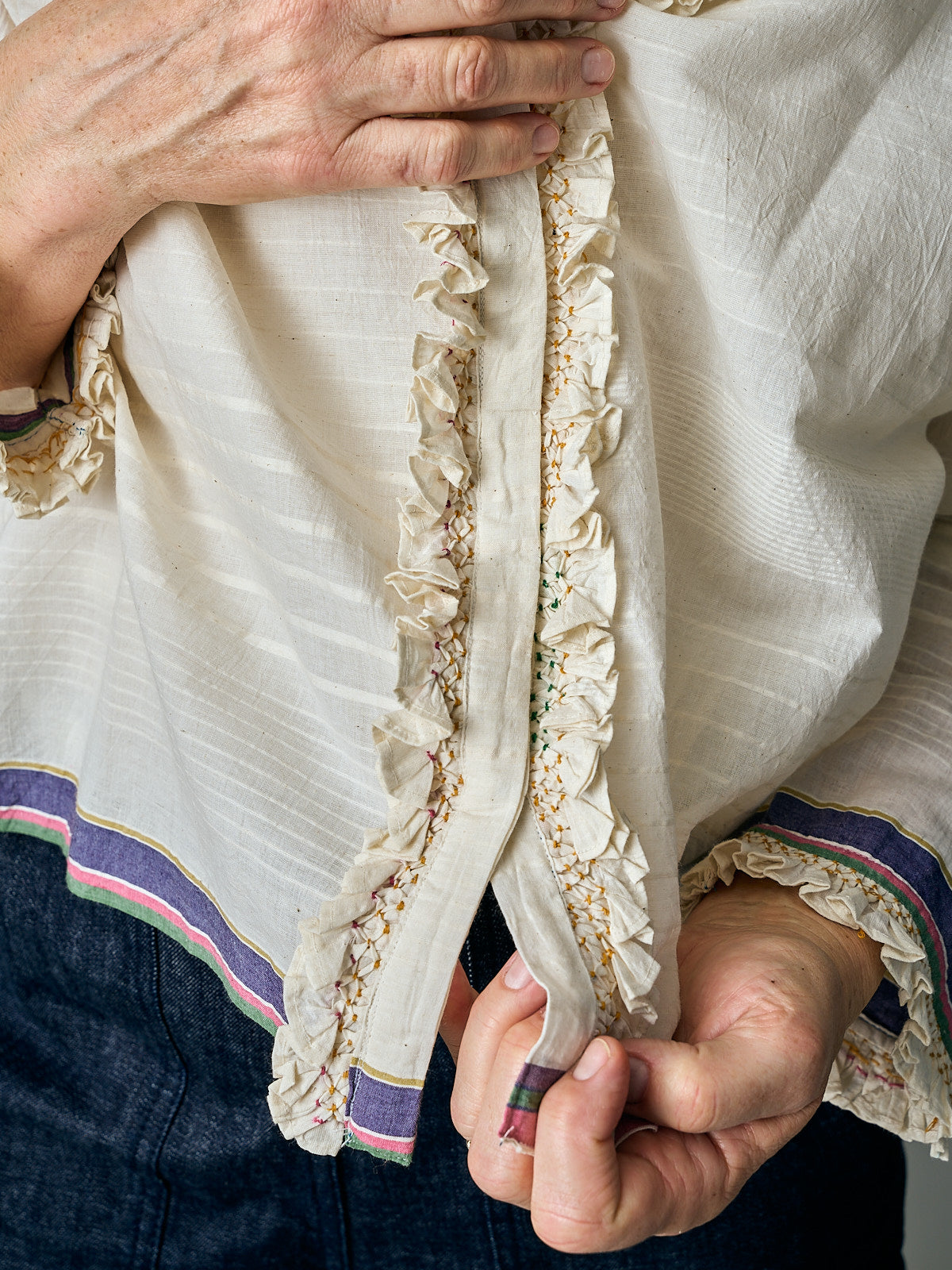 Herbarium-122 - Ruffle Shirt - Off-White