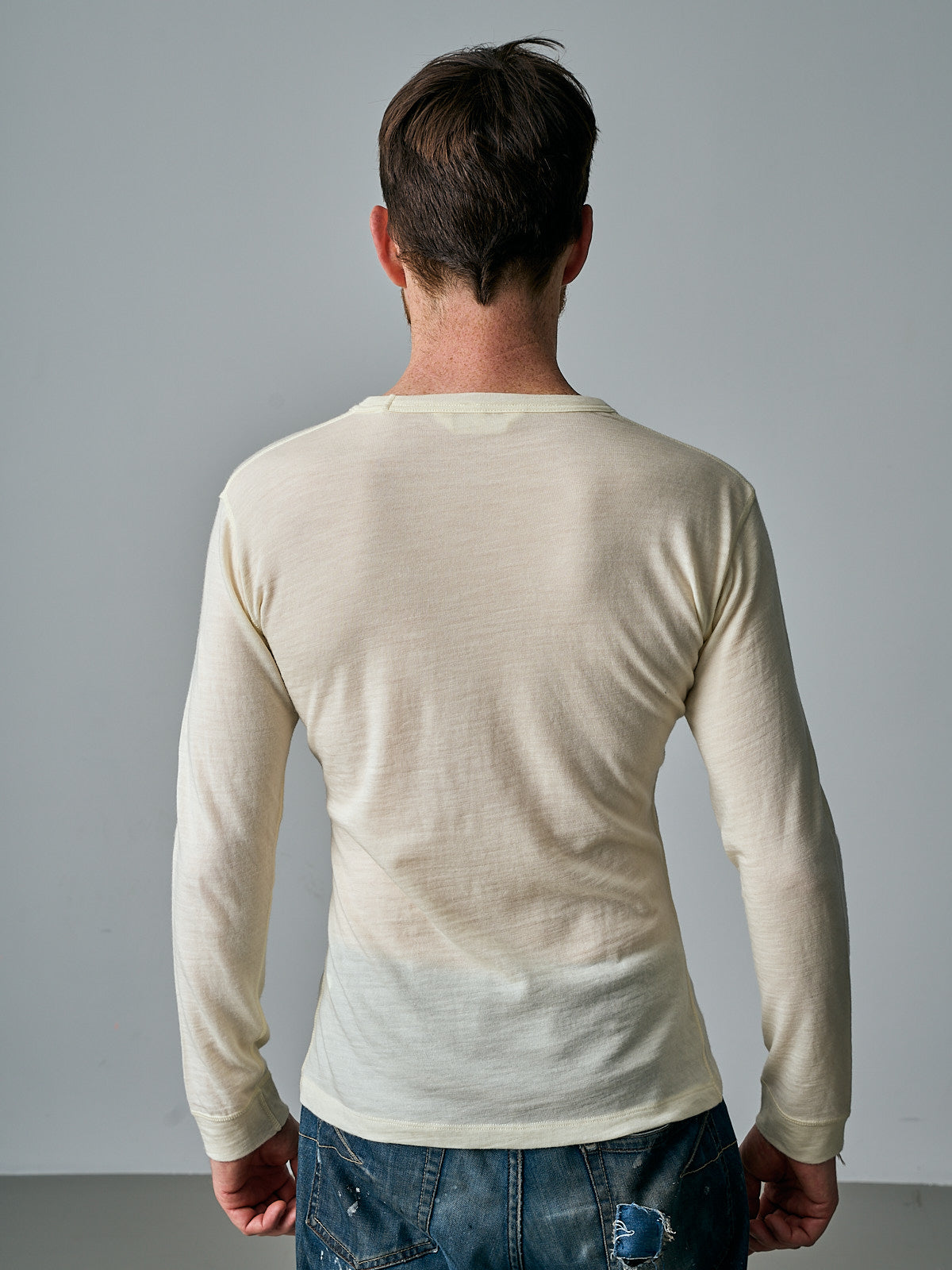 MERINO LONG SLEEVE TOP - CHALK