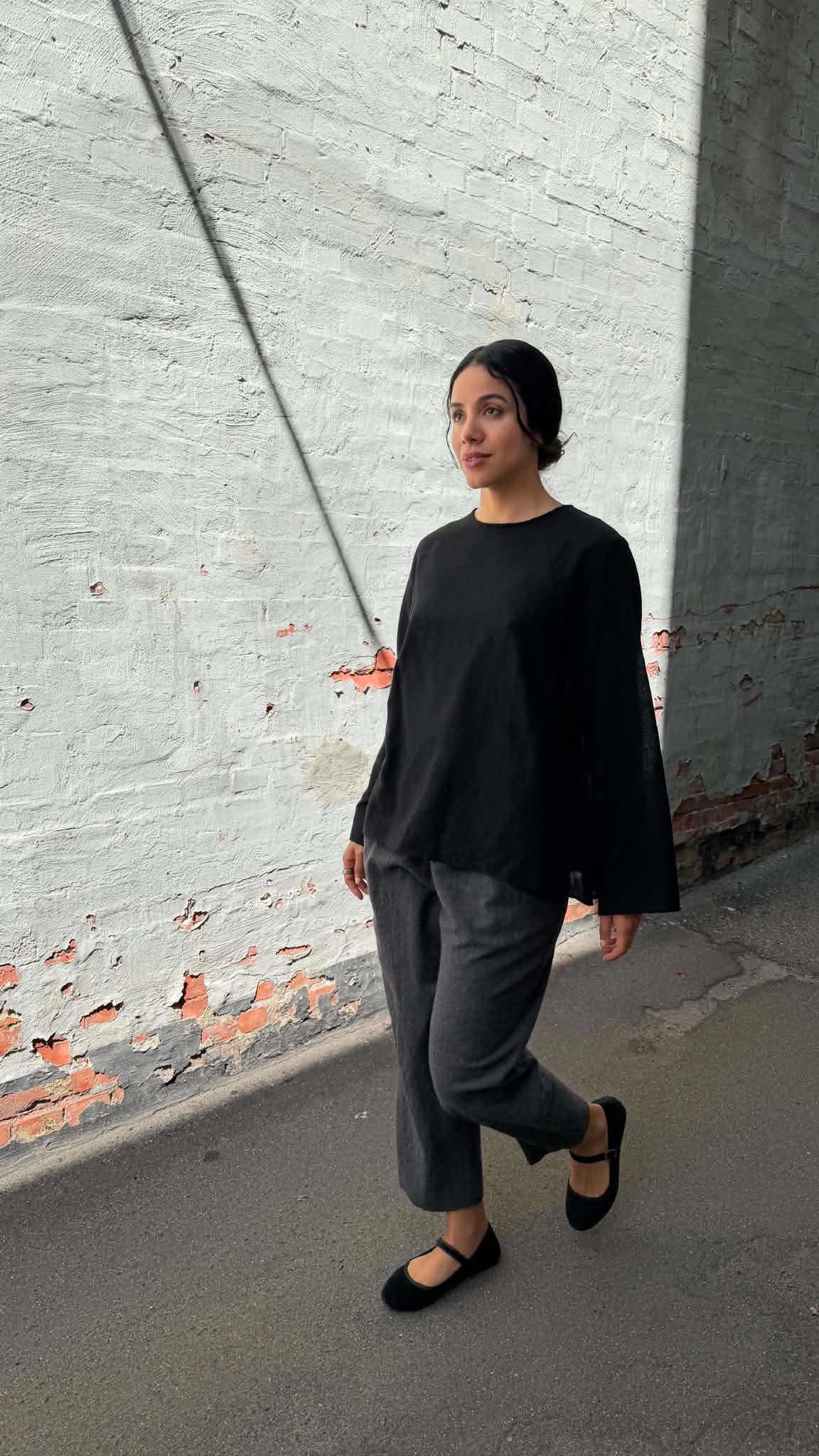 Wool Blouse - P2082/TS992 - Black