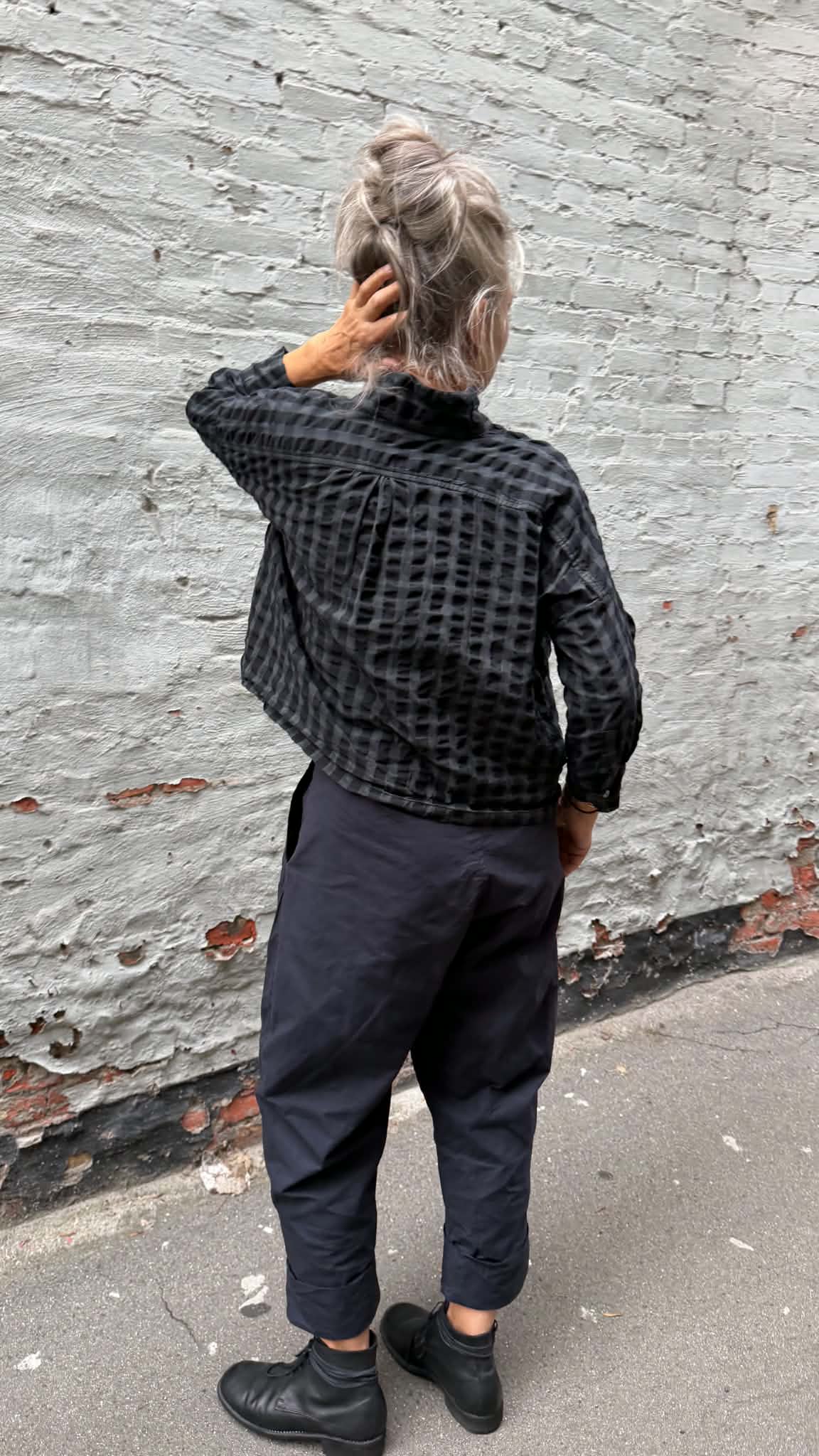Square Top - Gingham Slate