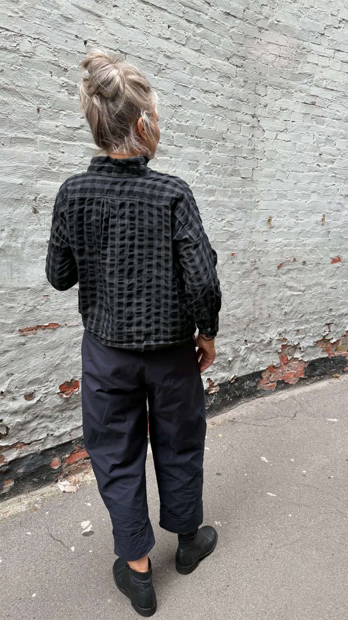 Square Top - Gingham Slate