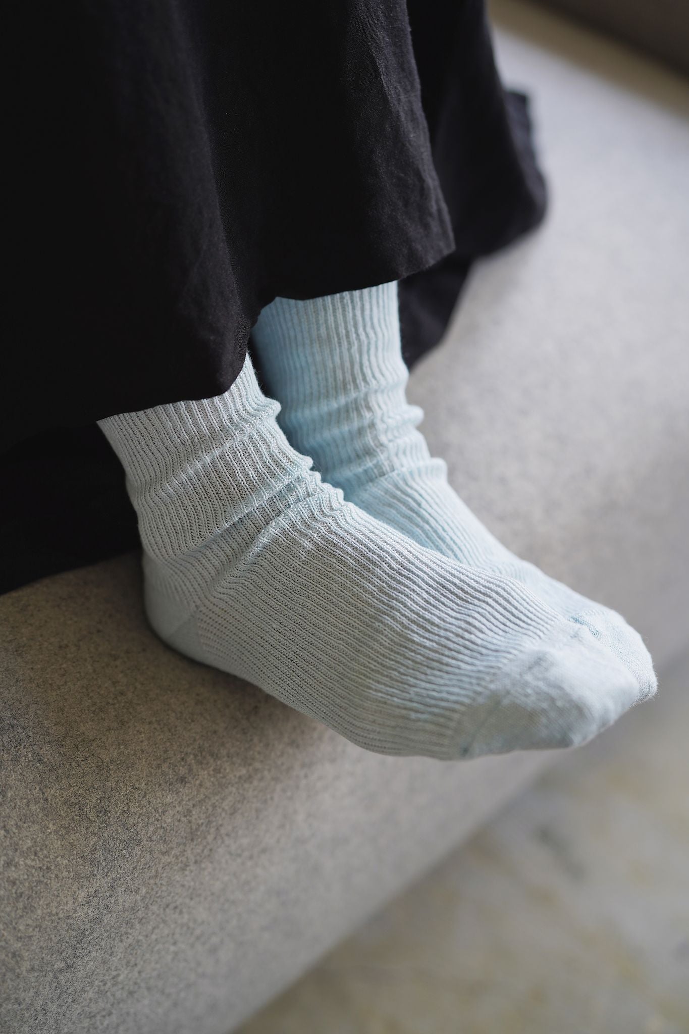 hakne Linen ribbed socks