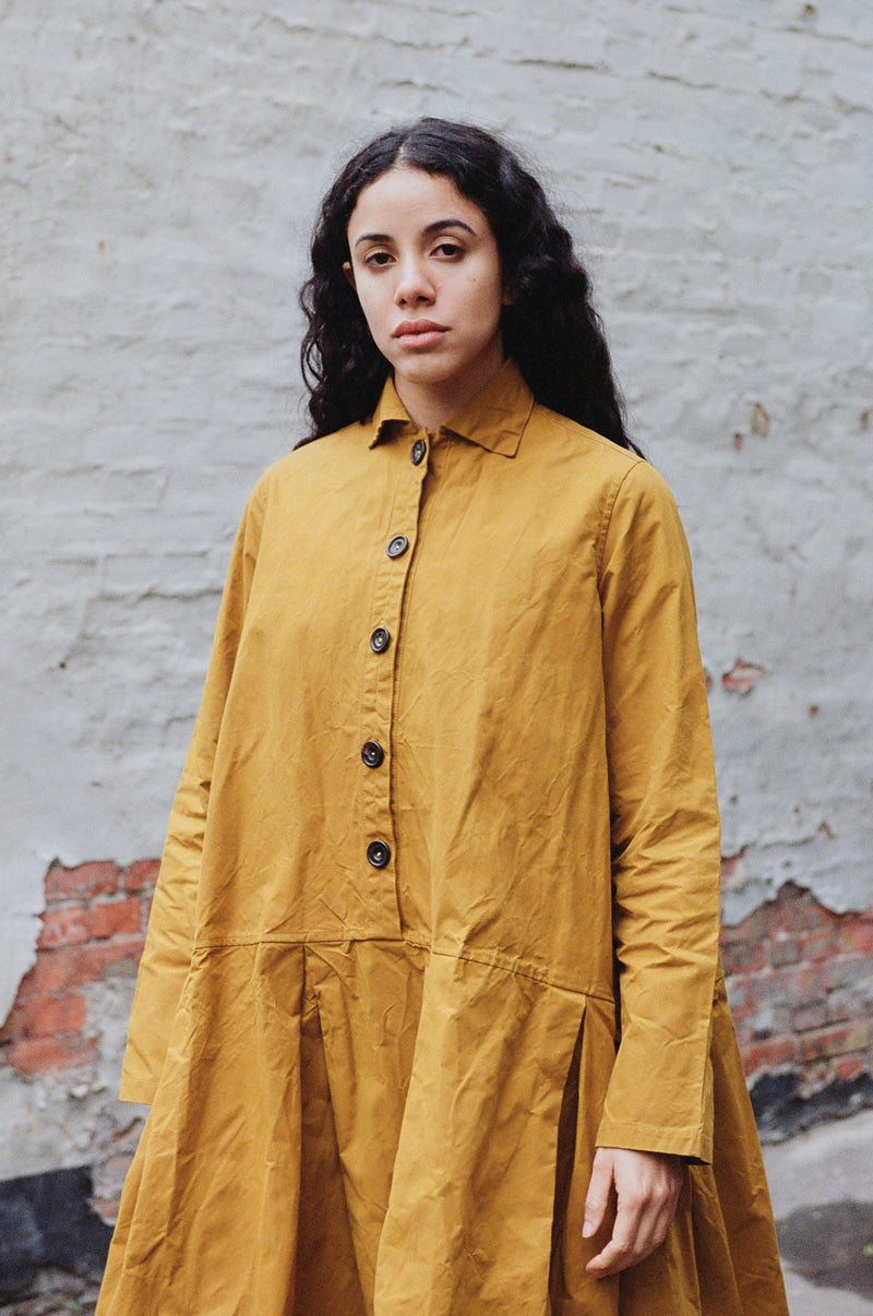 RICORRROBE - bdb dress - waxed cotton - mustard