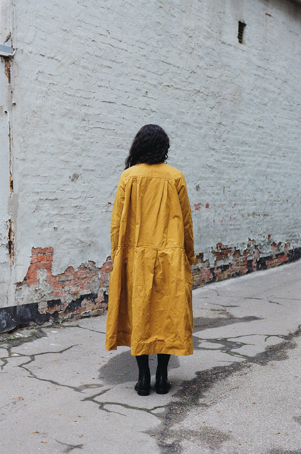 RICORRROBE - bdb dress - waxed cotton - mustard