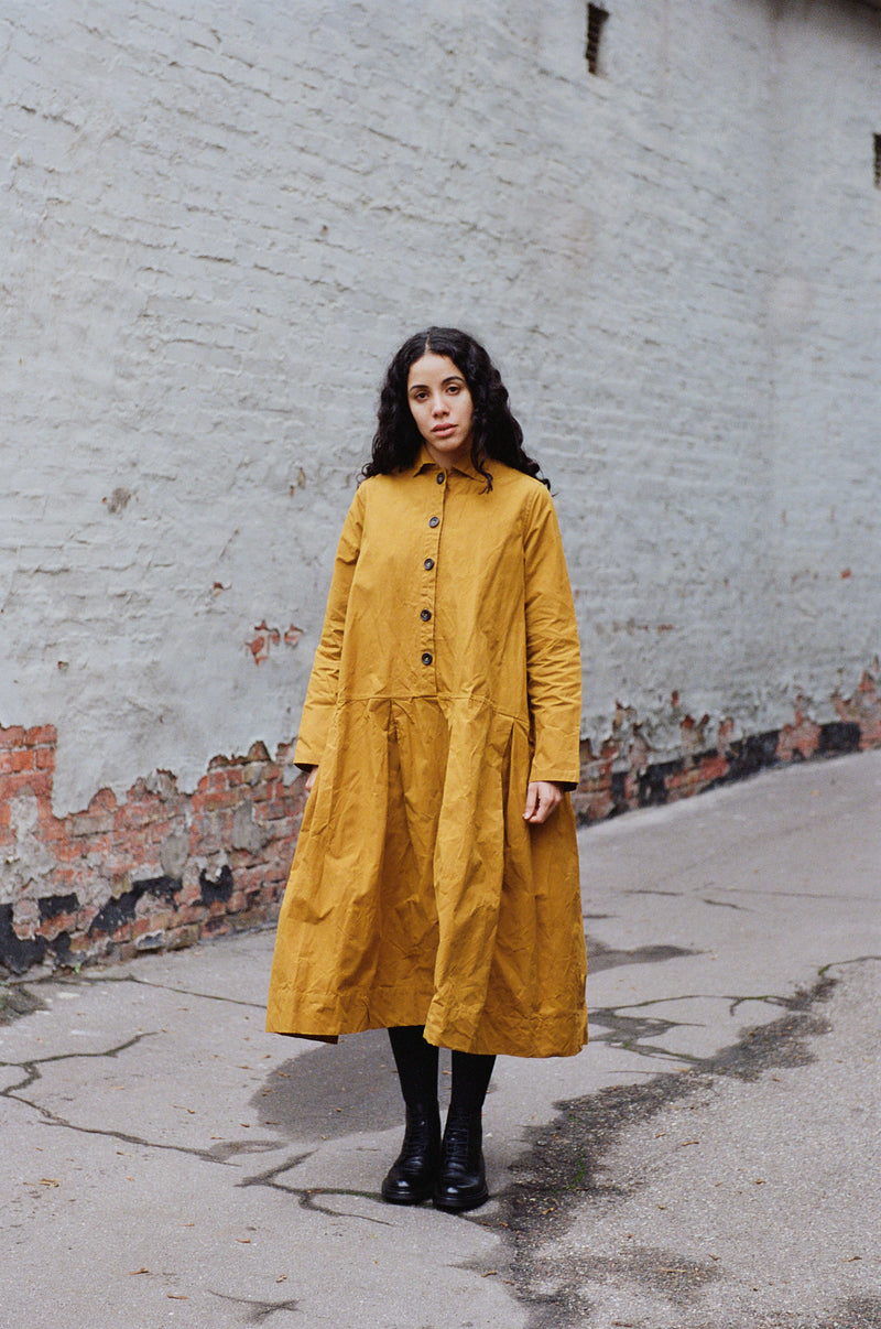 RICORRROBE - bdb dress - waxed cotton - mustard