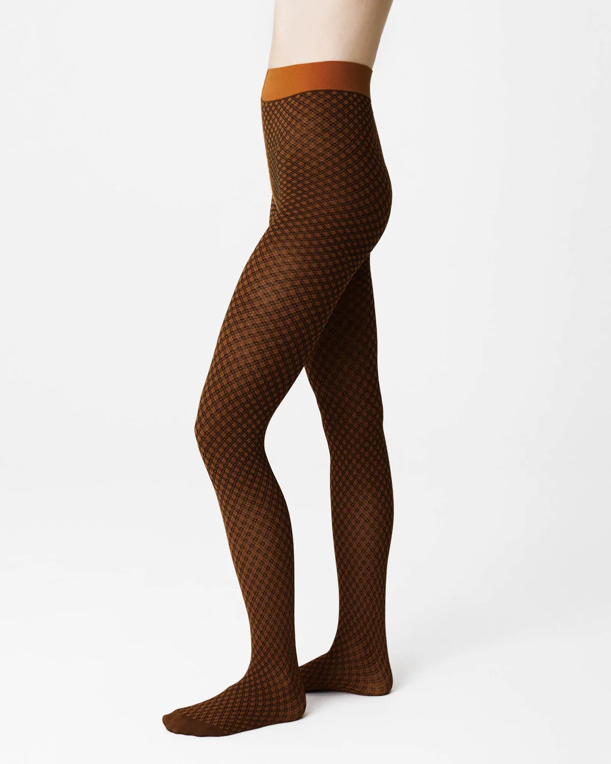Clara Retro patterned Tights - Bourbon