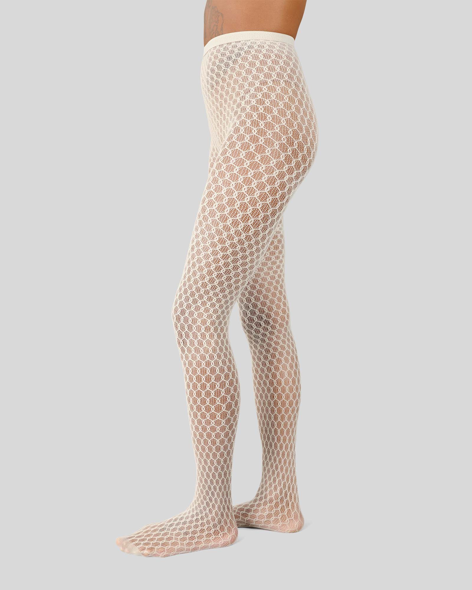Laura Net Tights - Oyster Grey