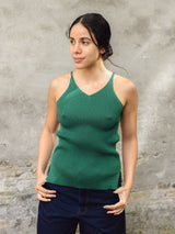 BABACO - RIBBED TANK TOP - GREEN MELANGE