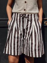 TOAST - Stripe Block Print Cotton Shorts