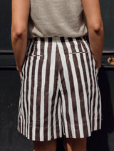 TOAST - Stripe Block Print Cotton Shorts