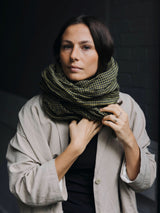 APUNTOB - MINI GINGHAM SCARF - BLUE MILITARY GREEN