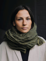 APUNTOB - MINI GINGHAM SCARF - BLUE MILITARY GREEN
