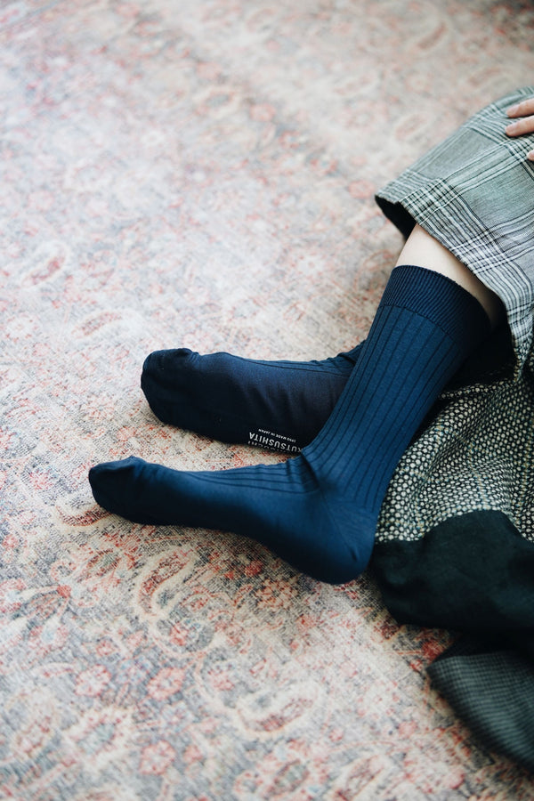 NISHIGUCHI KUTSUSHITA - Silk Cotton Ribbed Socks